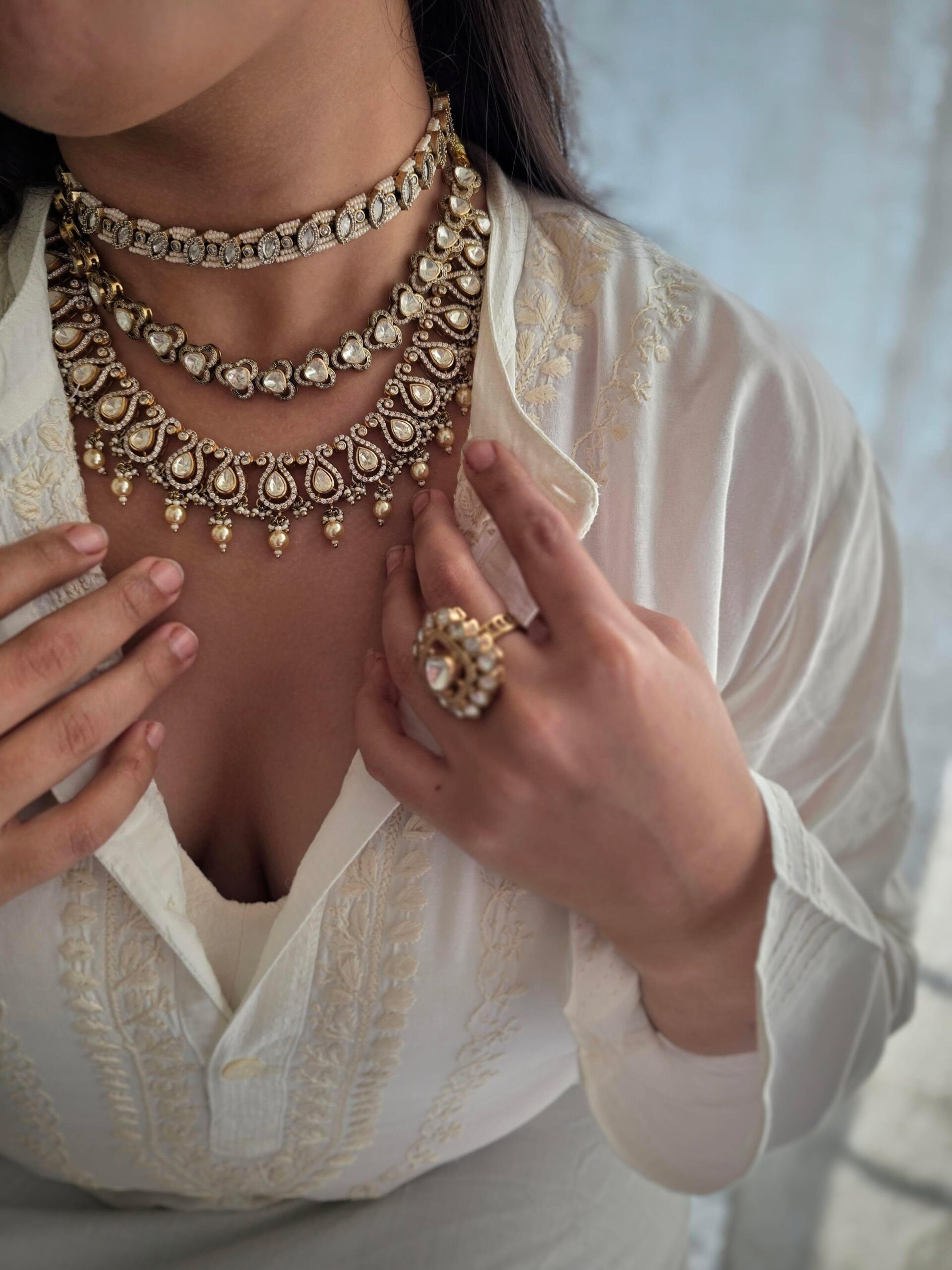 Mahi delicate polki necklace Thumbnail