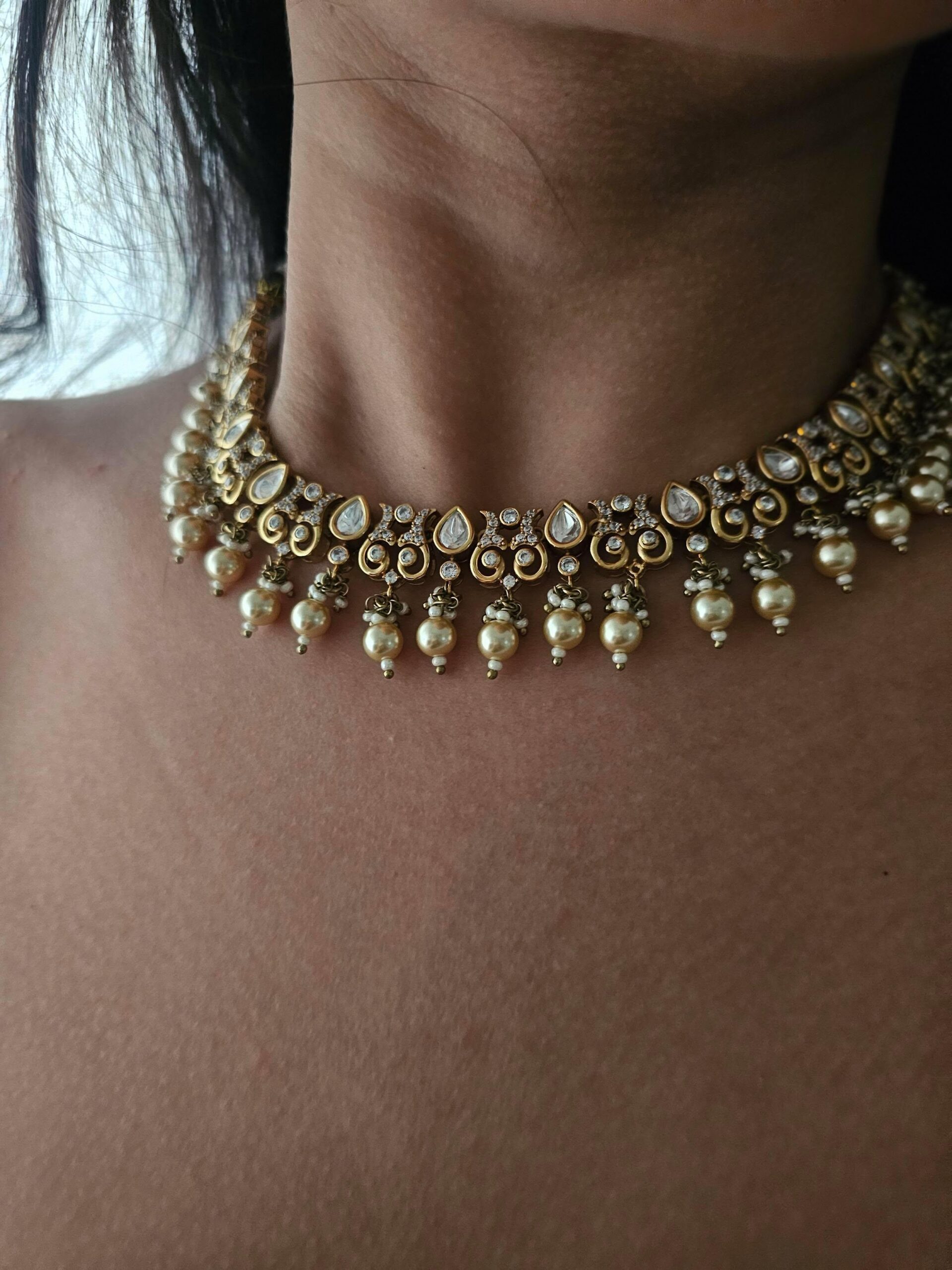 Malikah polki and pearl Necklace Thumbnail