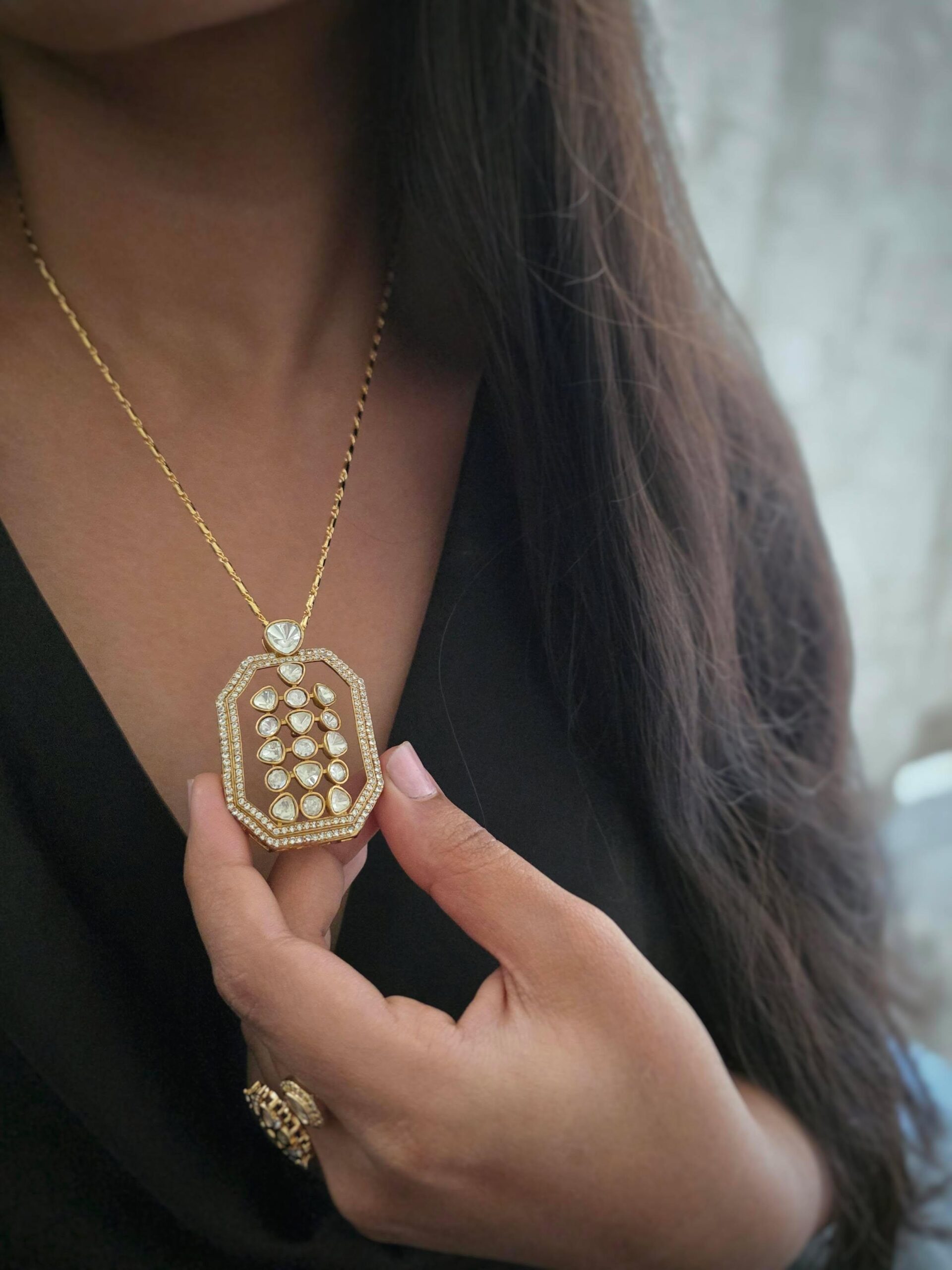 Rasha polki delicate necklace Thumbnail