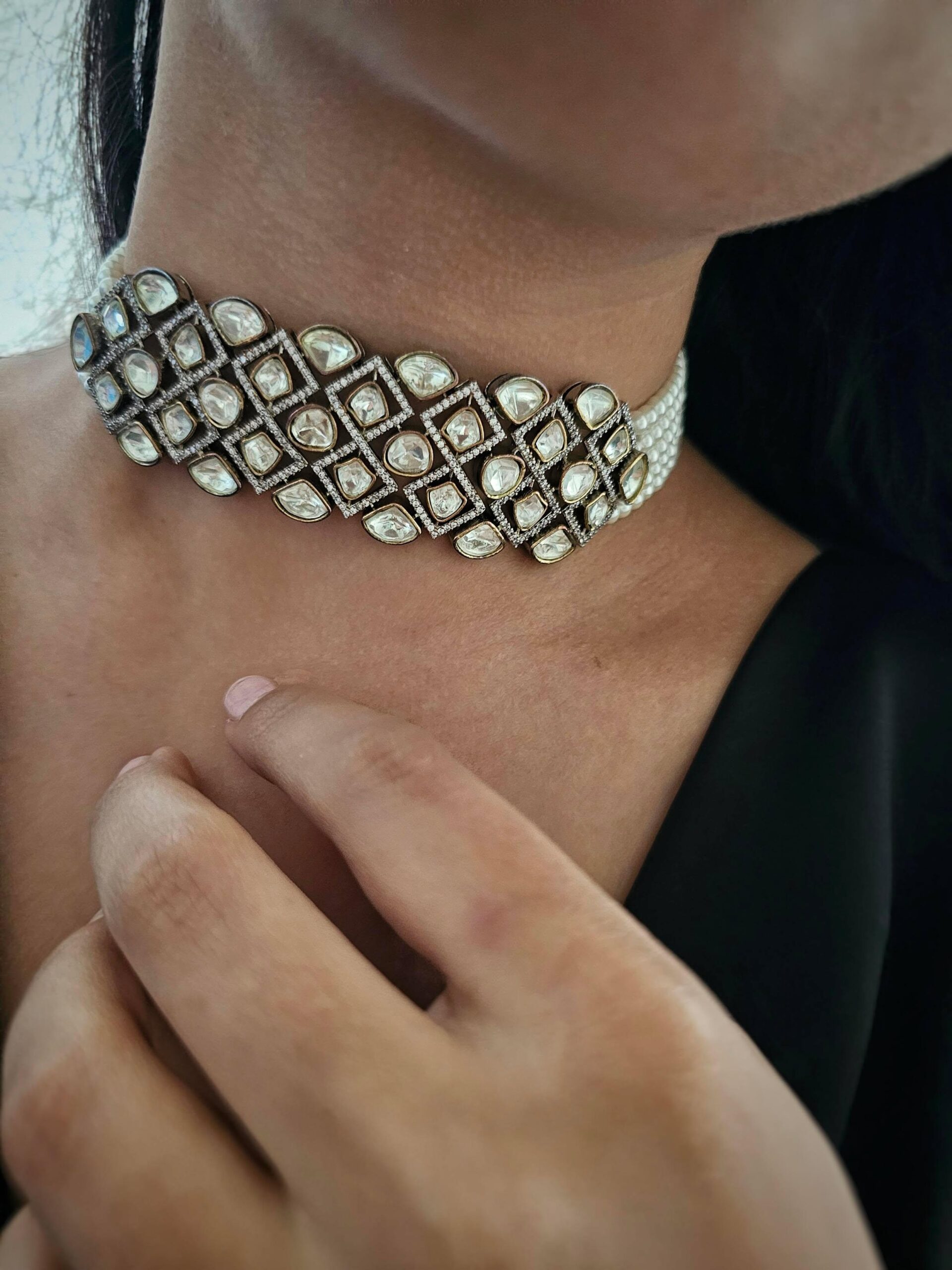 Sunaina pearl and polki choker Thumbnail