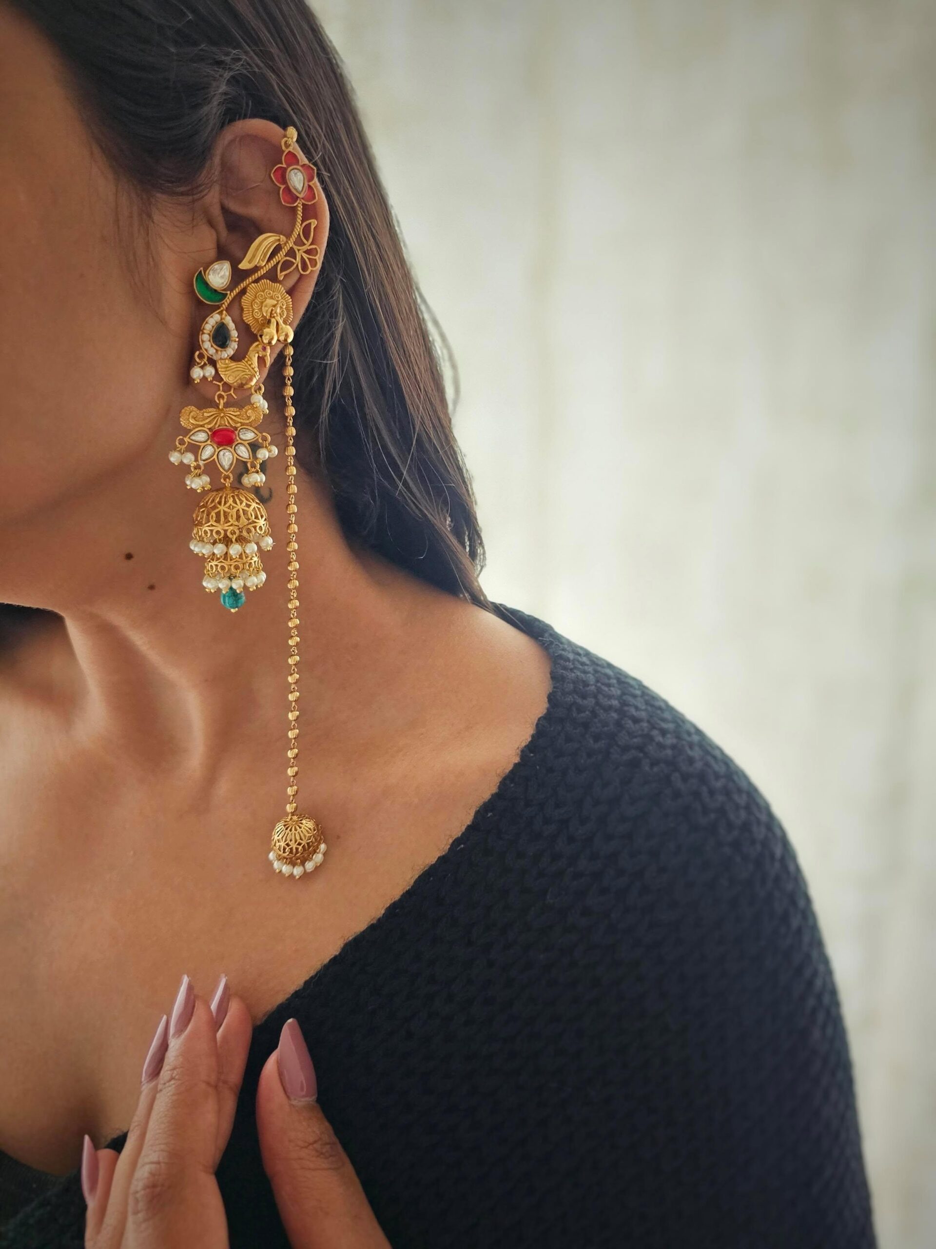 Revathi handcrafted earrings Thumbnail