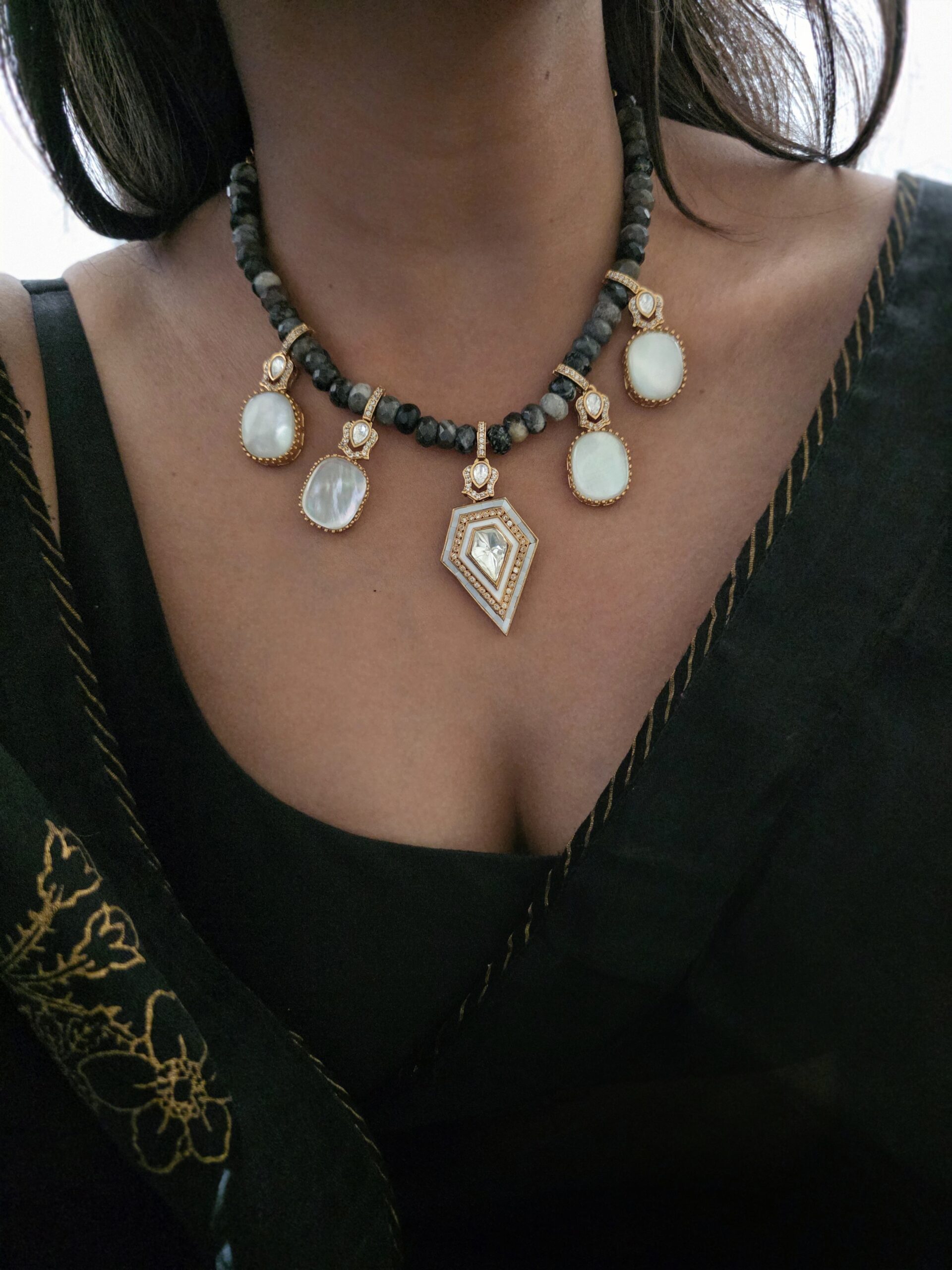 Barkha semi-precious stones necklace Thumbnail