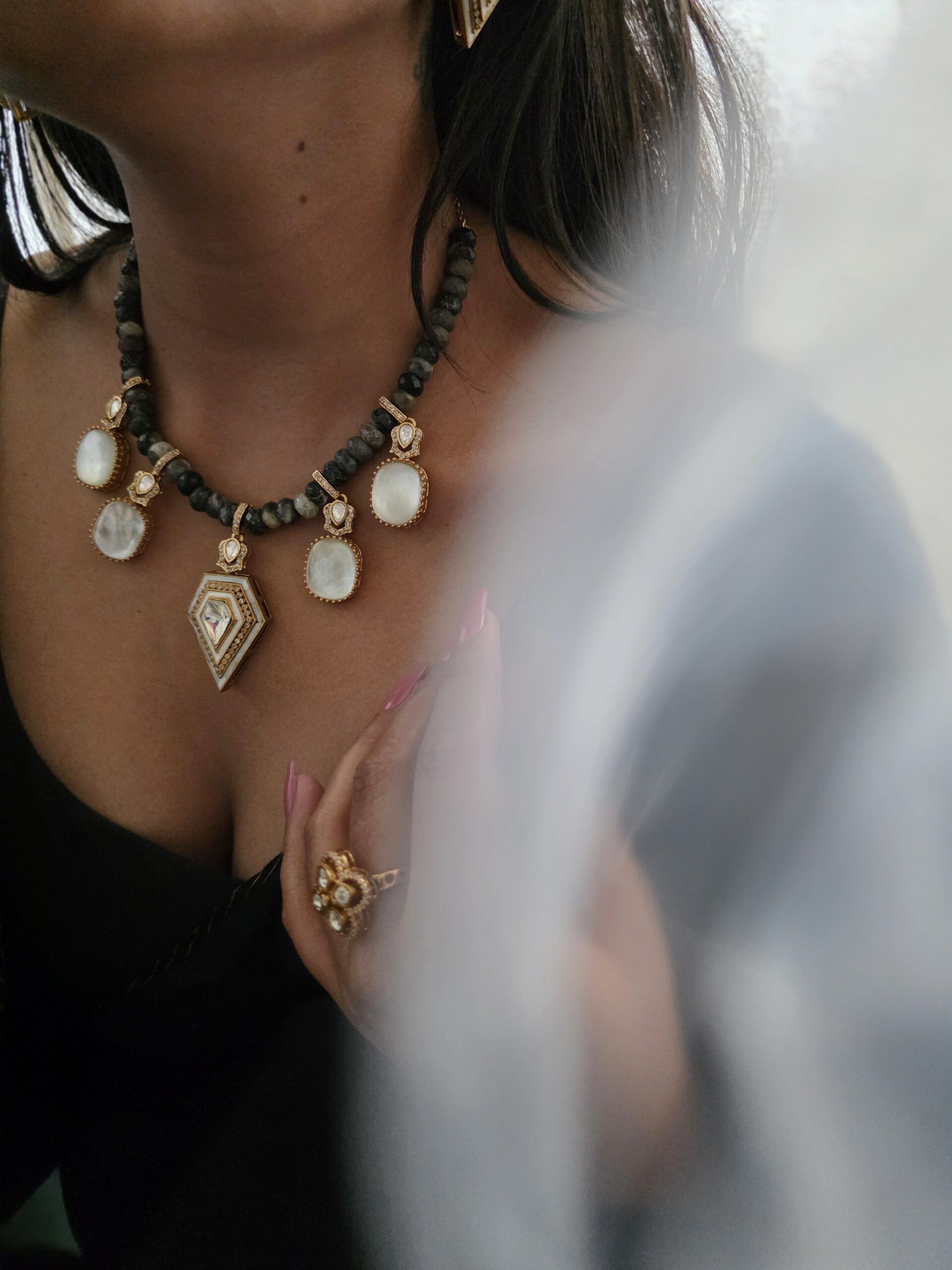 Barkha semi-precious stones necklace Thumbnail