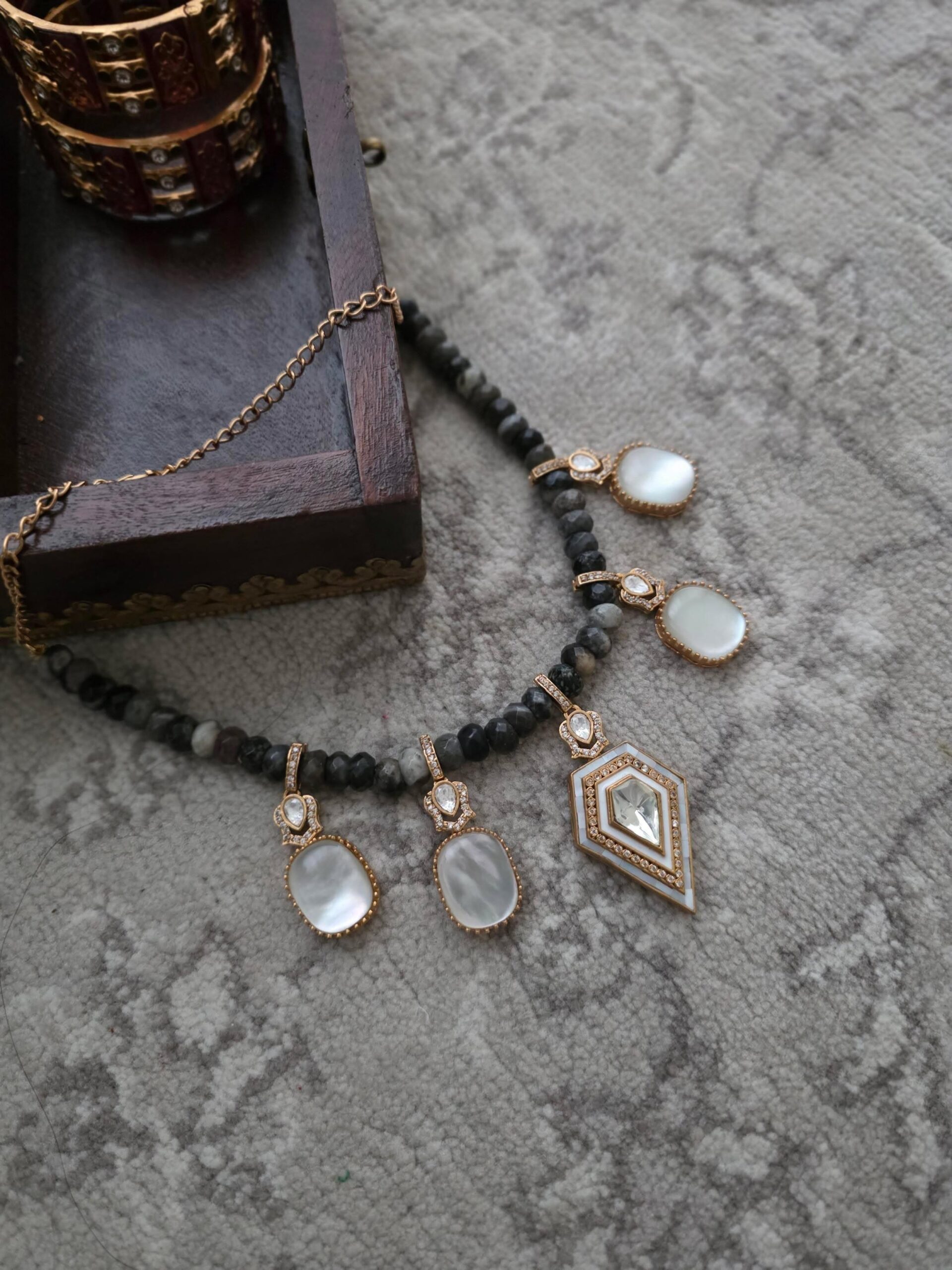 Barkha semi-precious stones necklace Thumbnail