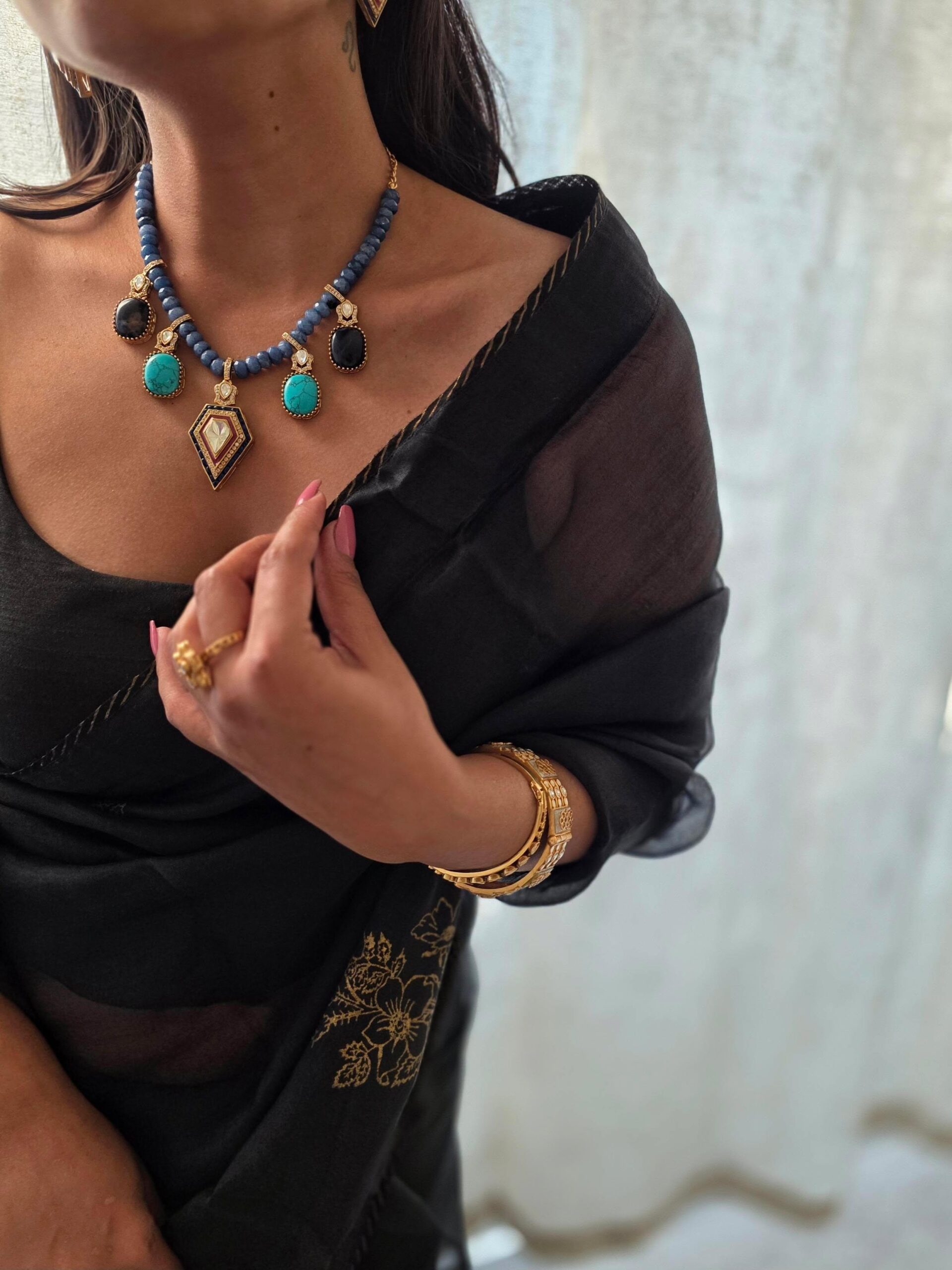 Barkha semi-precious stones necklace Thumbnail