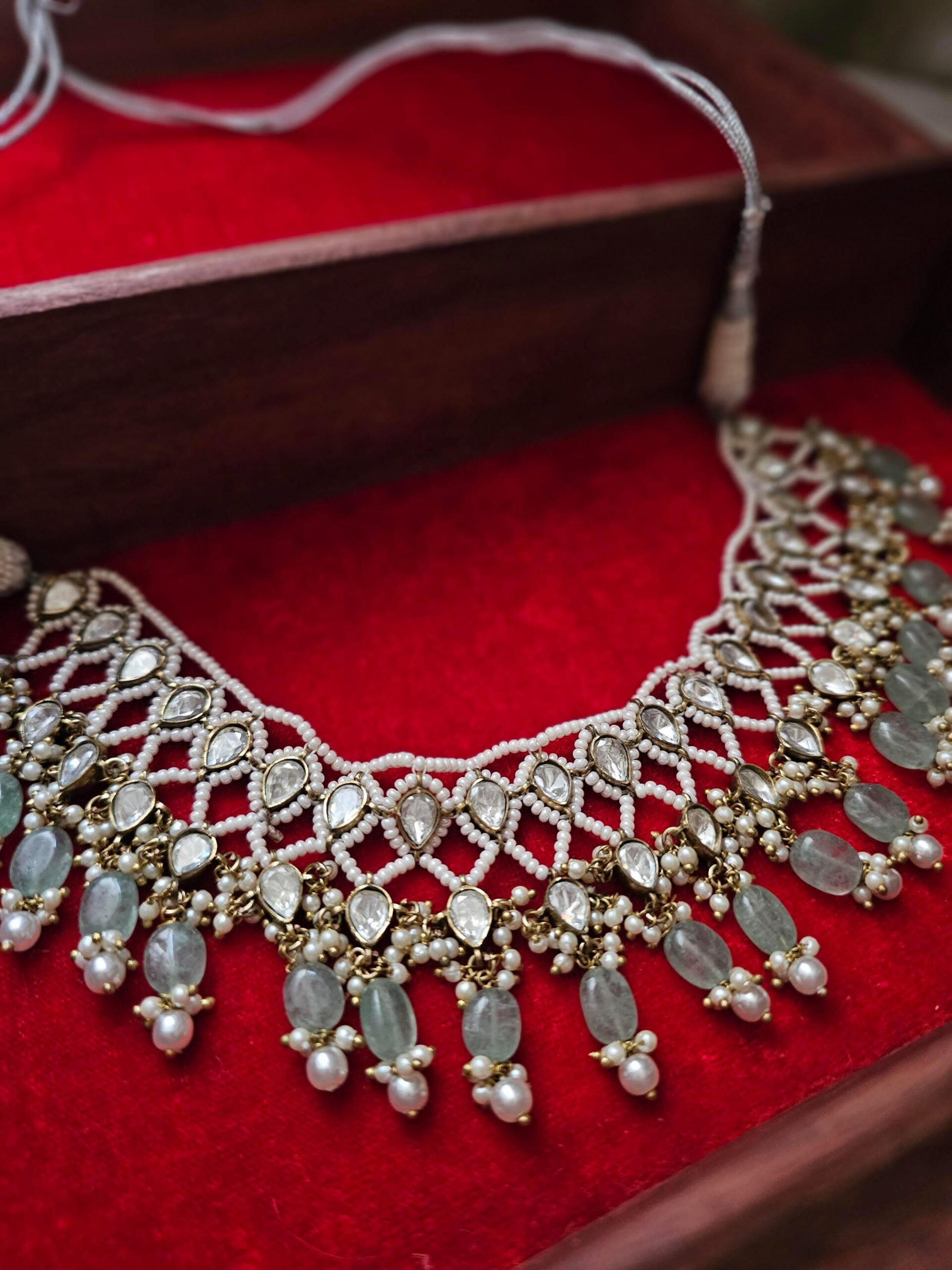 Vaisha pearl and polki necklace Thumbnail