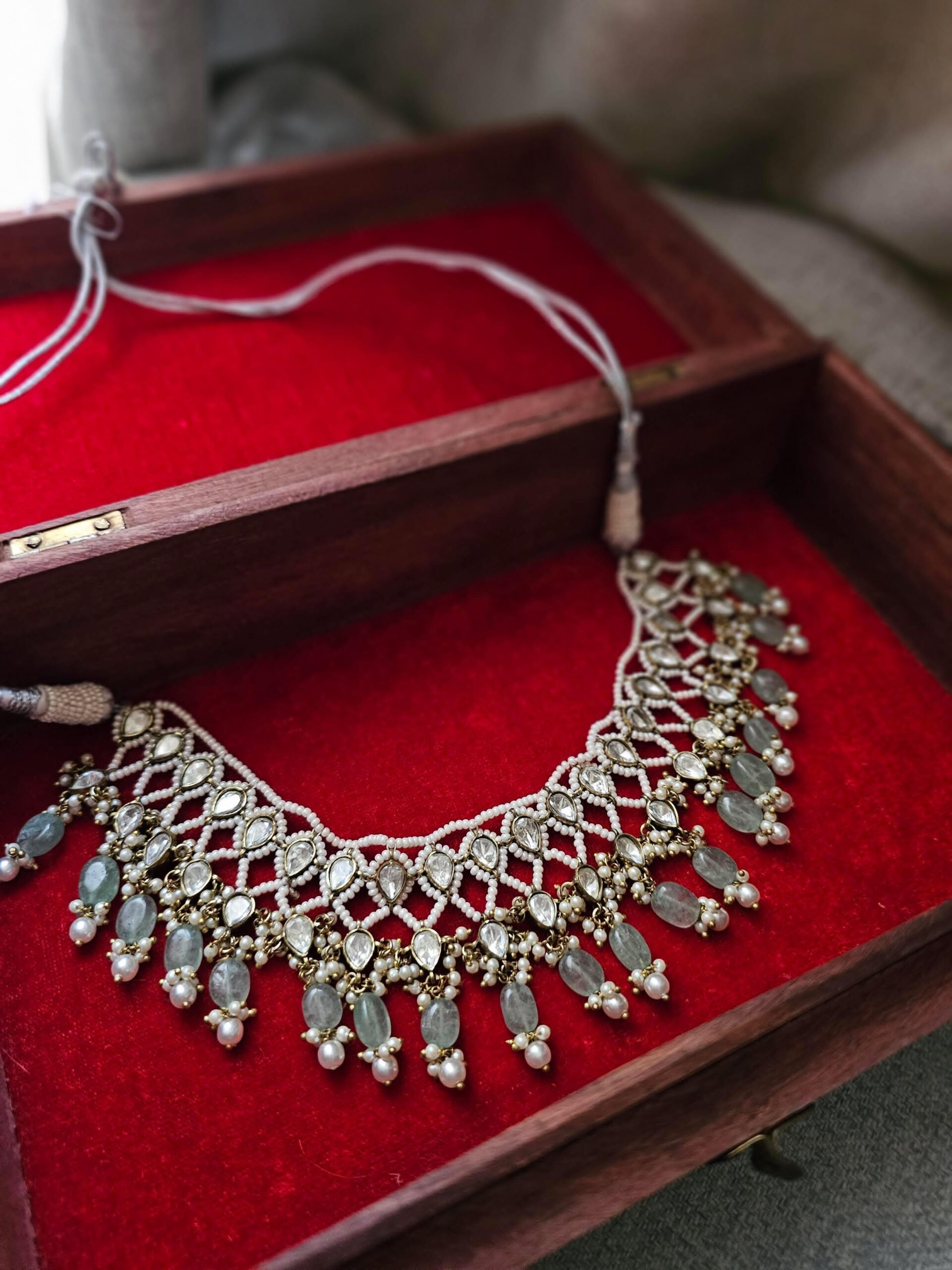 Vaisha pearl and polki necklace Thumbnail