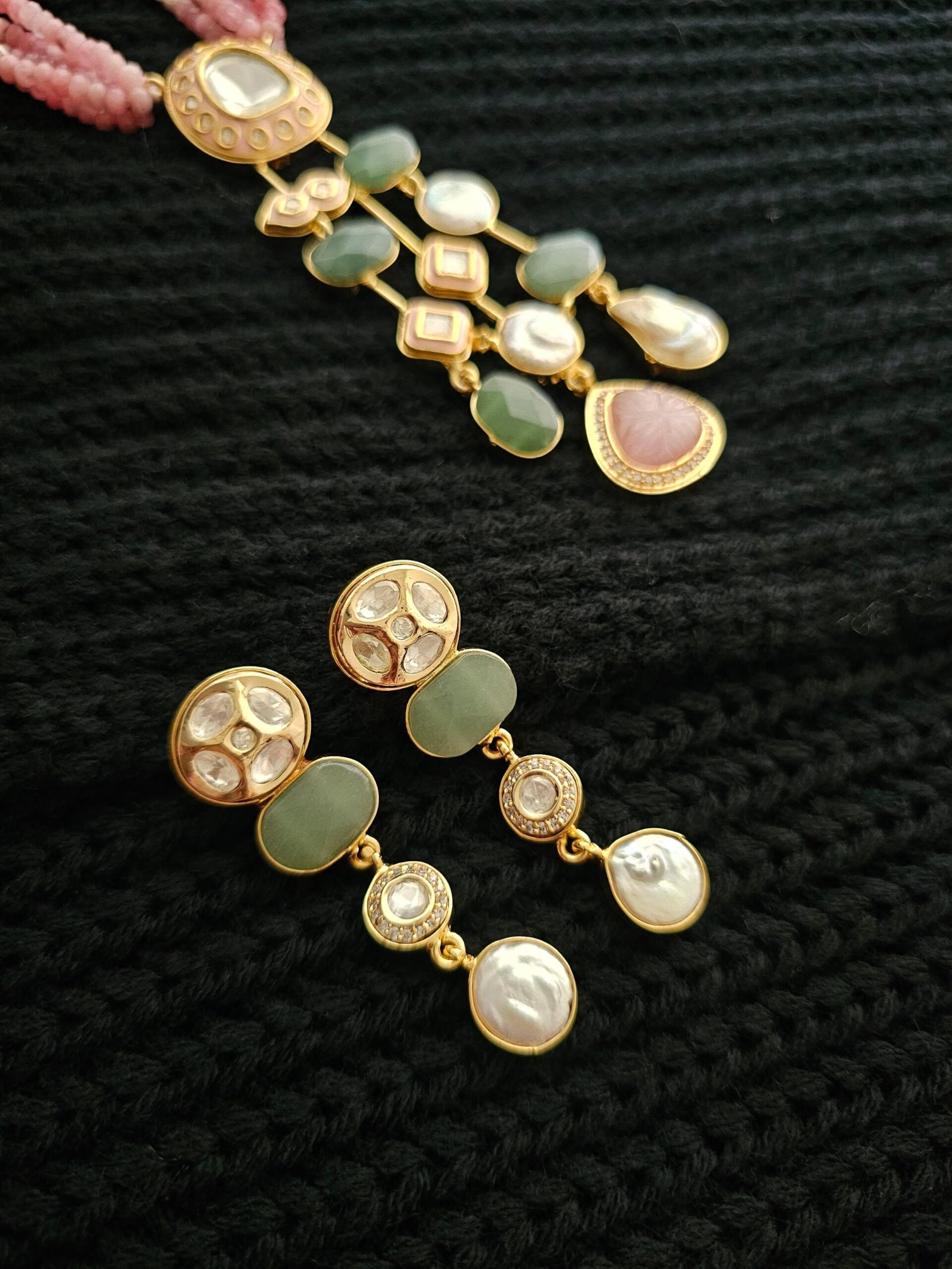 Veisha baroque and polki necklace Thumbnail