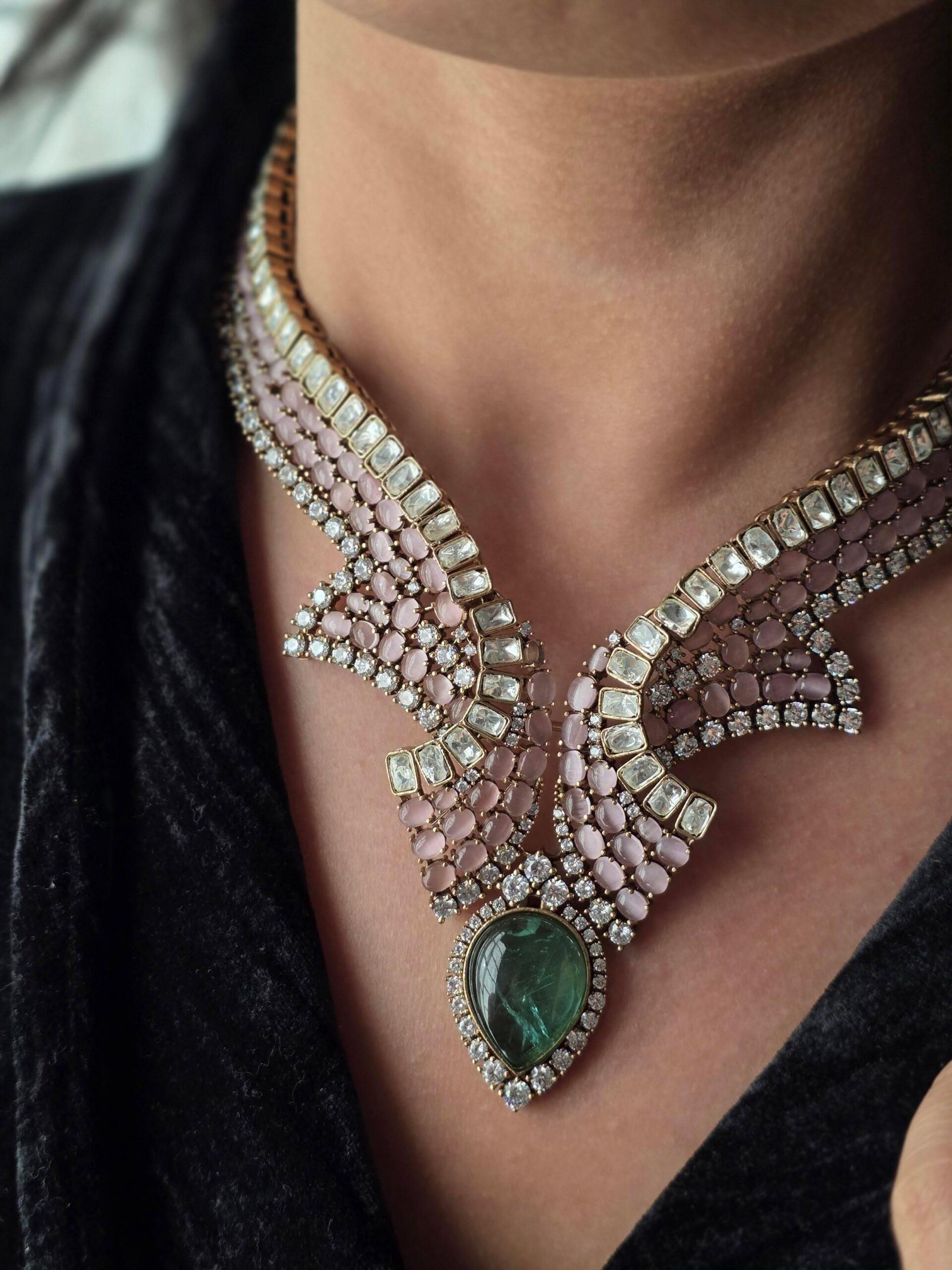 Marama handcrafted quartz necklace Thumbnail