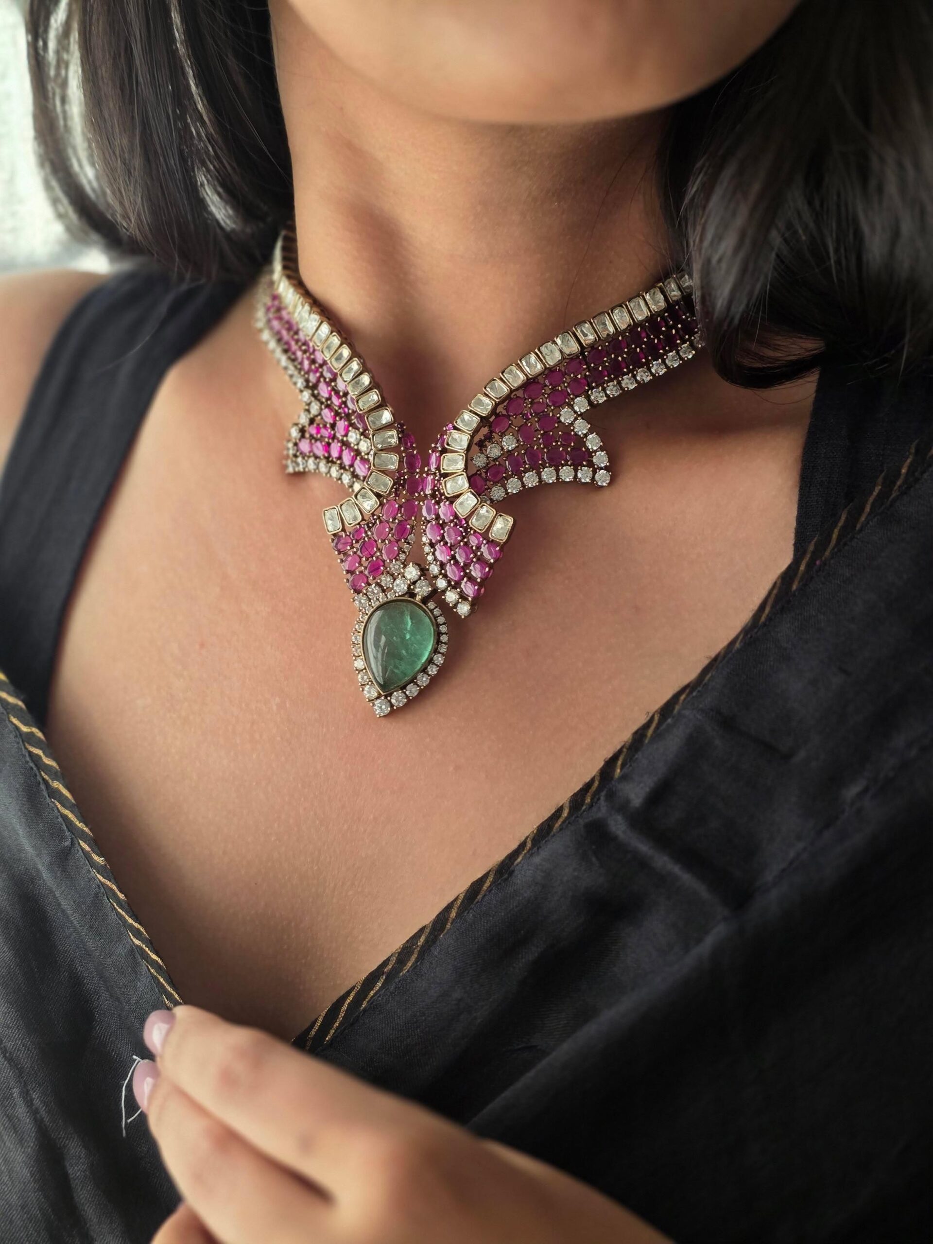 Marama handcrafted quartz necklace Thumbnail