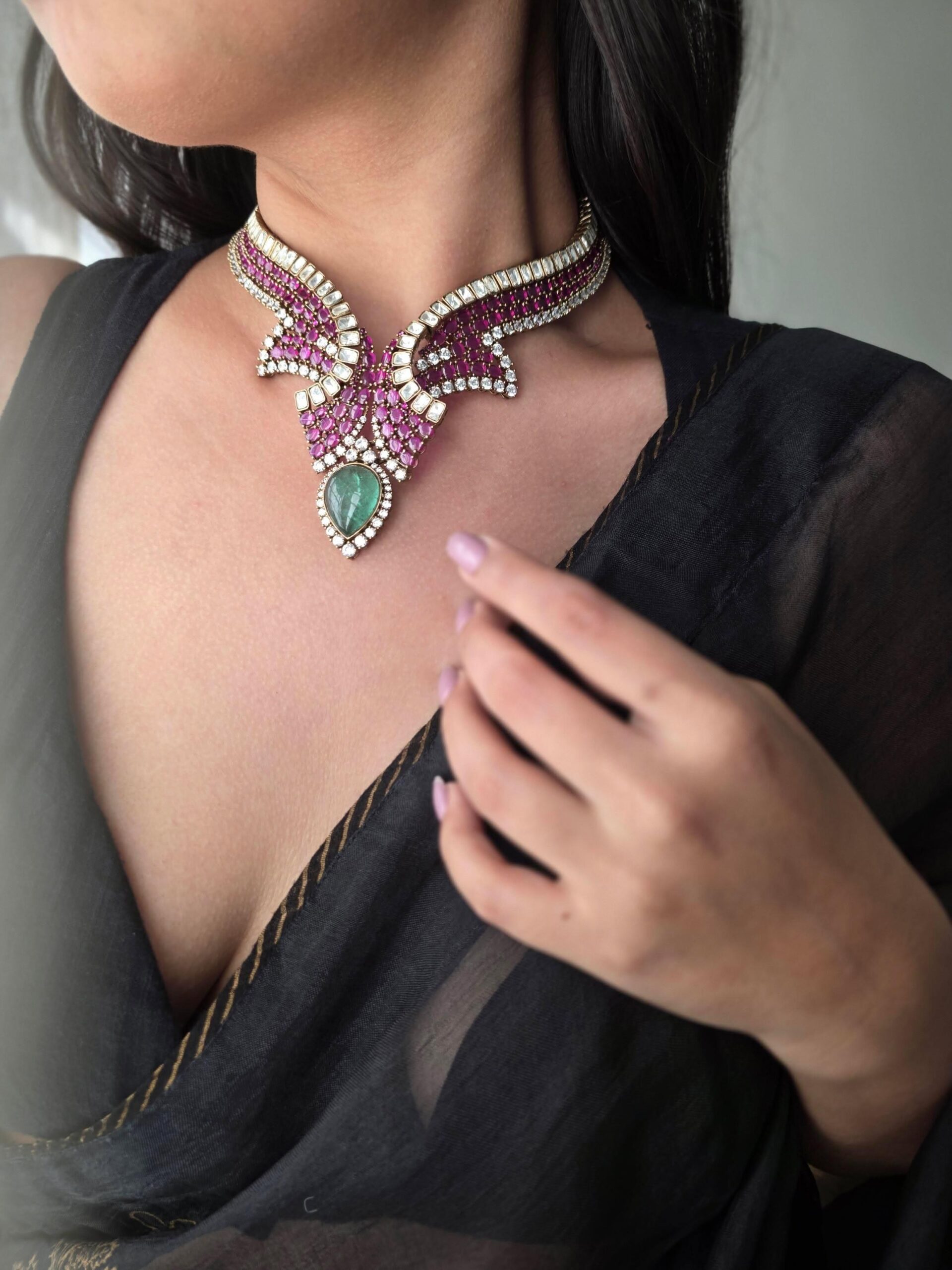 Marama handcrafted quartz necklace Thumbnail