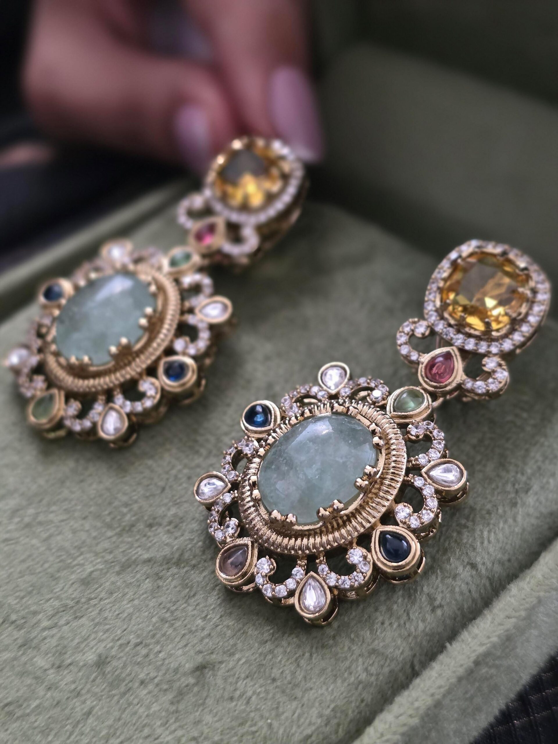 Arden semi-precious stones earrings Thumbnail