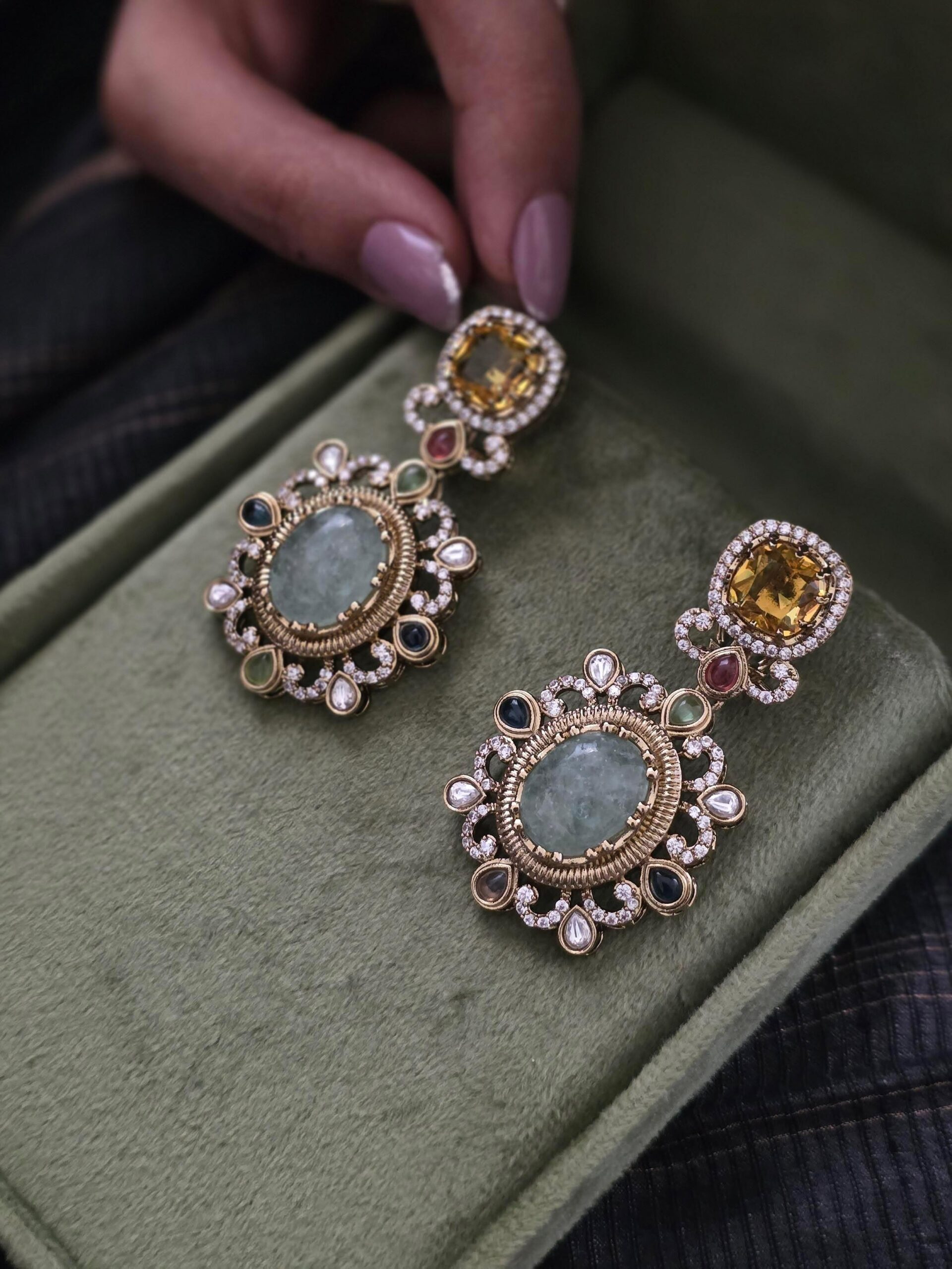 Arden semi-precious stones earrings Thumbnail