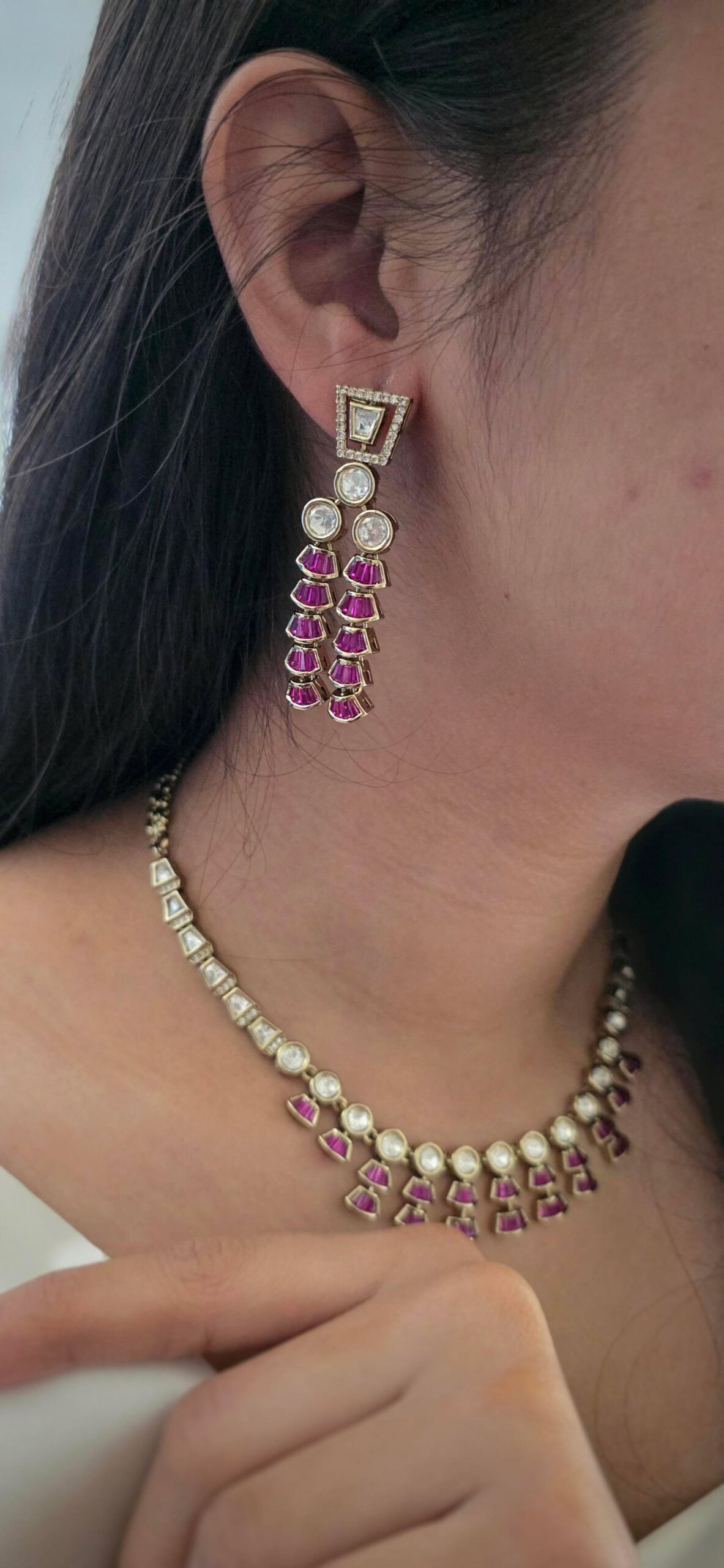 Priya delicate polki necklace Thumbnail