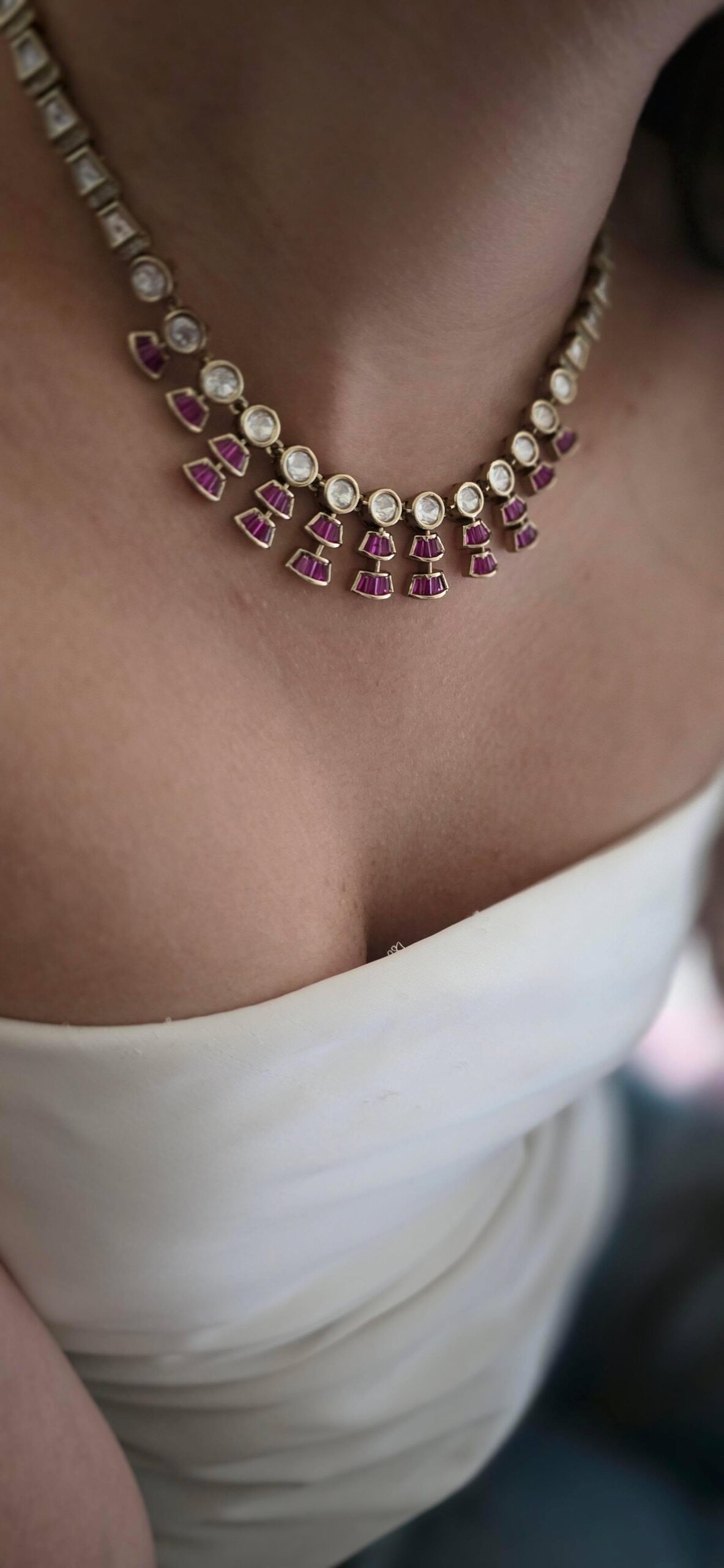 Priya delicate polki necklace Thumbnail