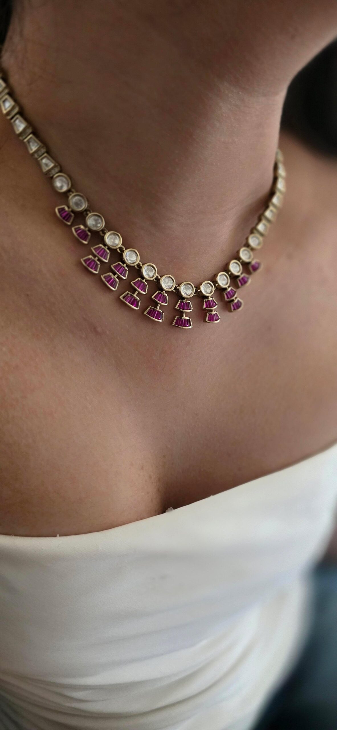 Priya delicate polki necklace Thumbnail