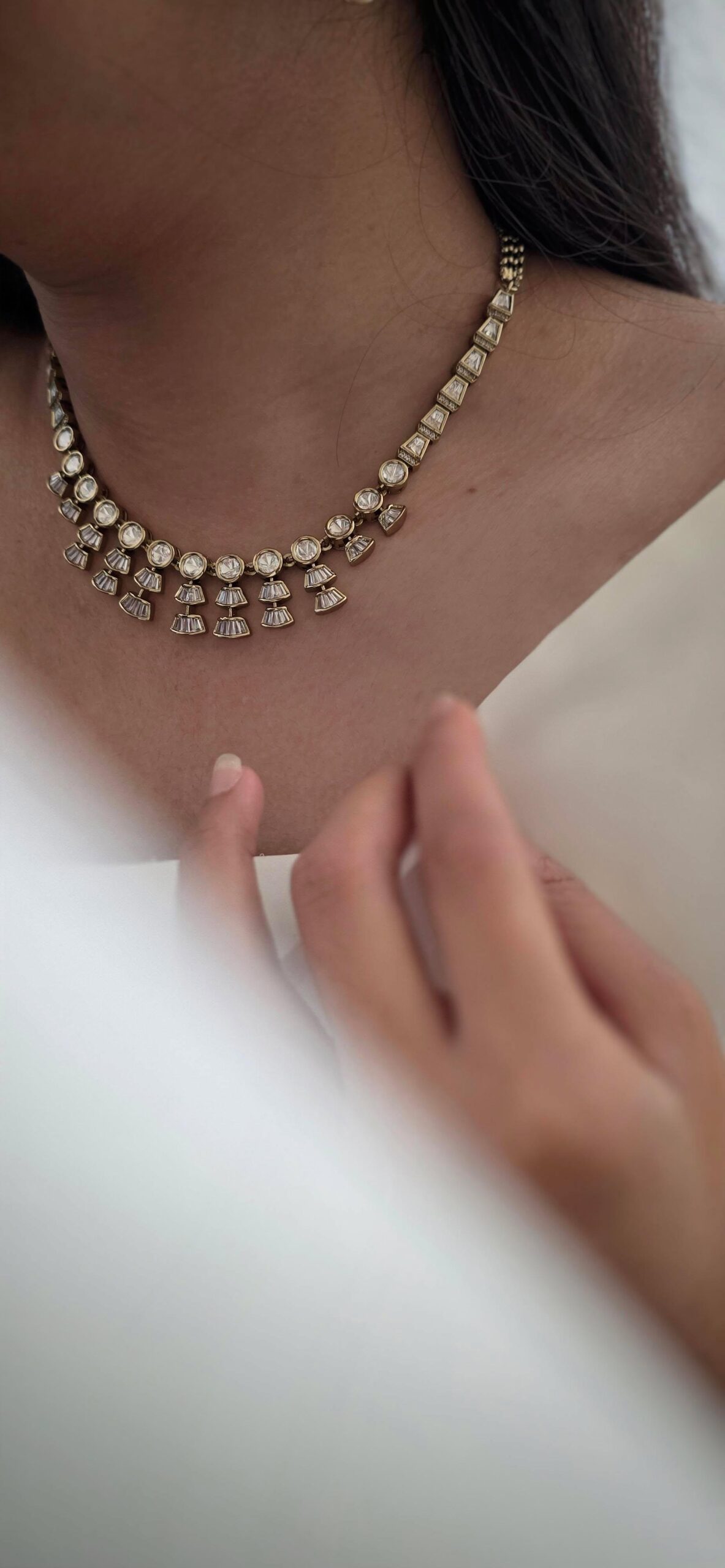 Priya delicate polki necklace Thumbnail