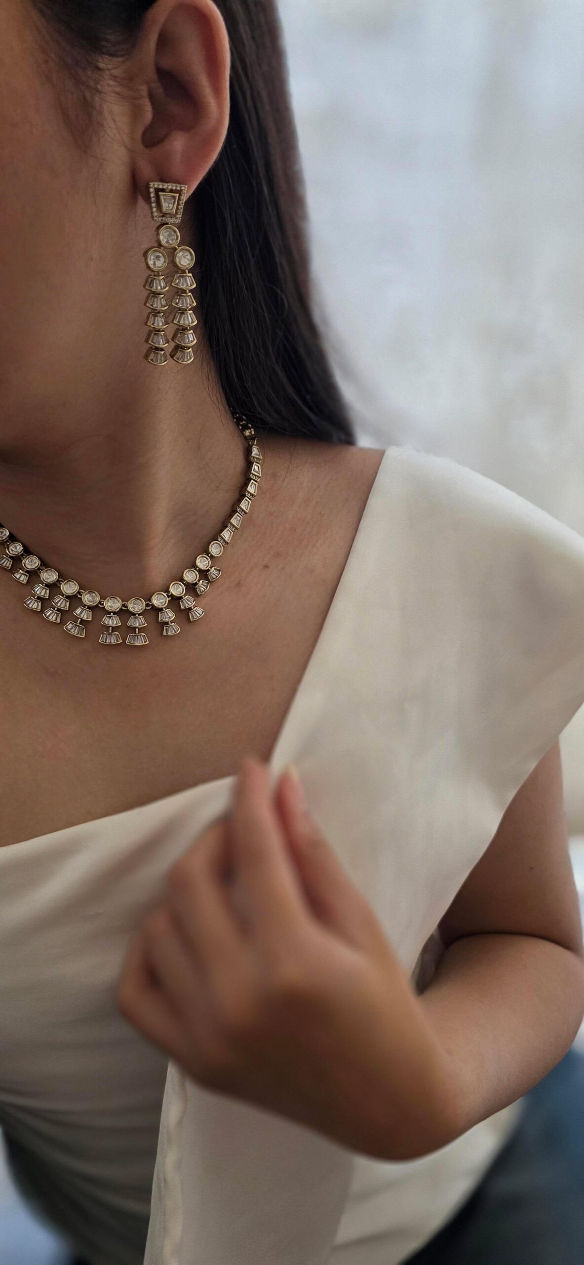 Priya delicate polki necklace Thumbnail