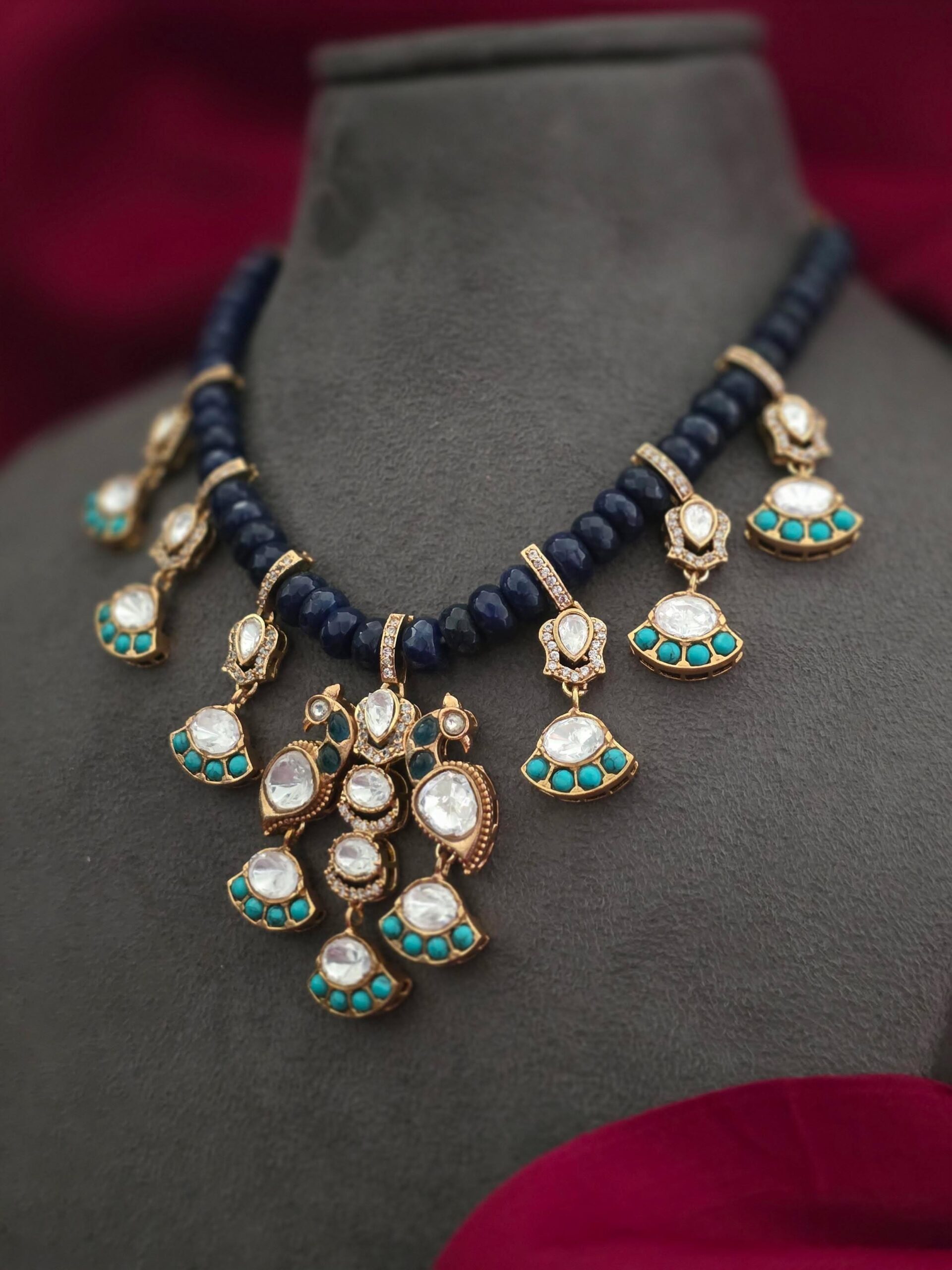 Malti pearl and polki necklace Thumbnail