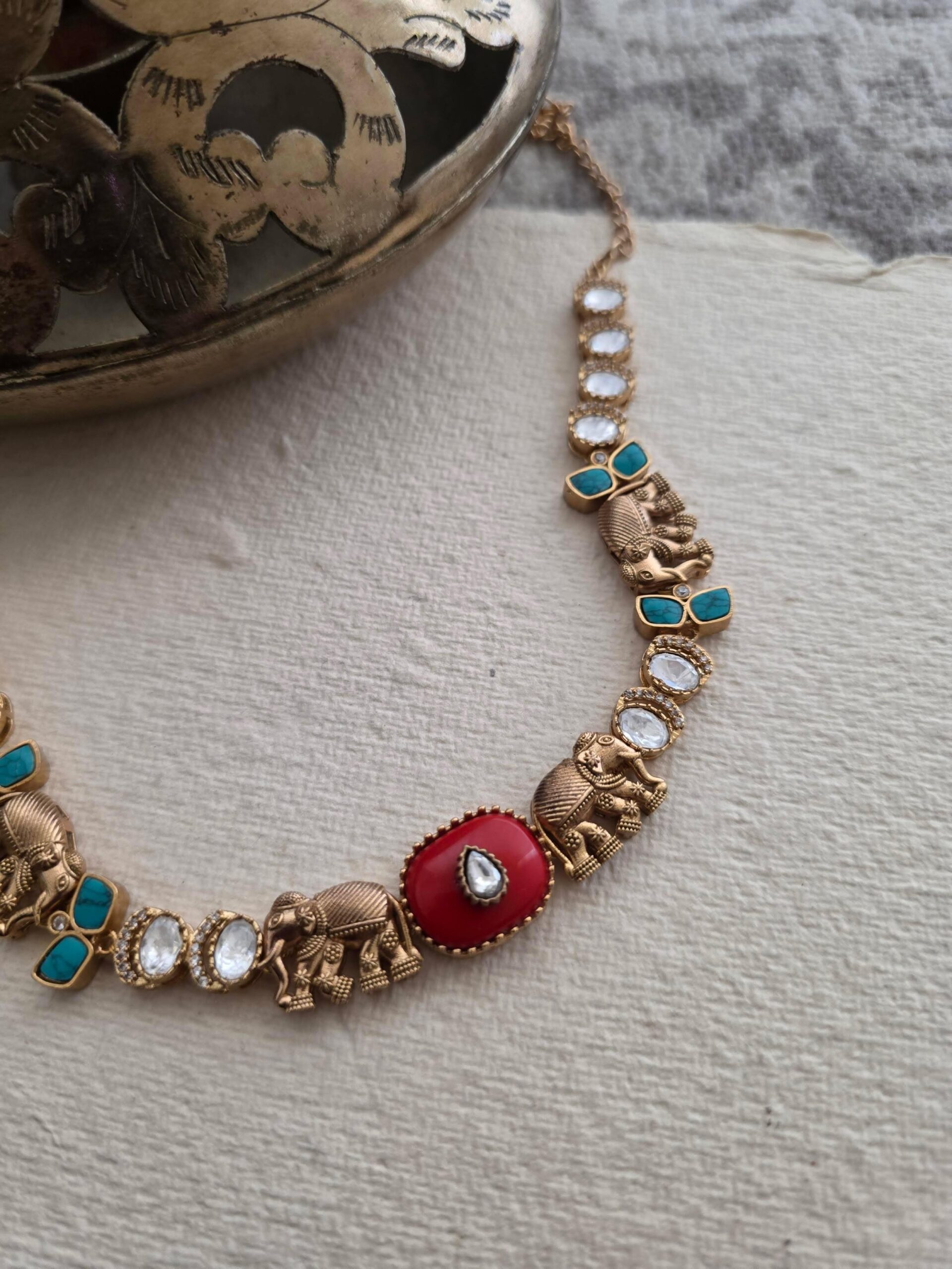 Haathi handcrafted choker Thumbnail