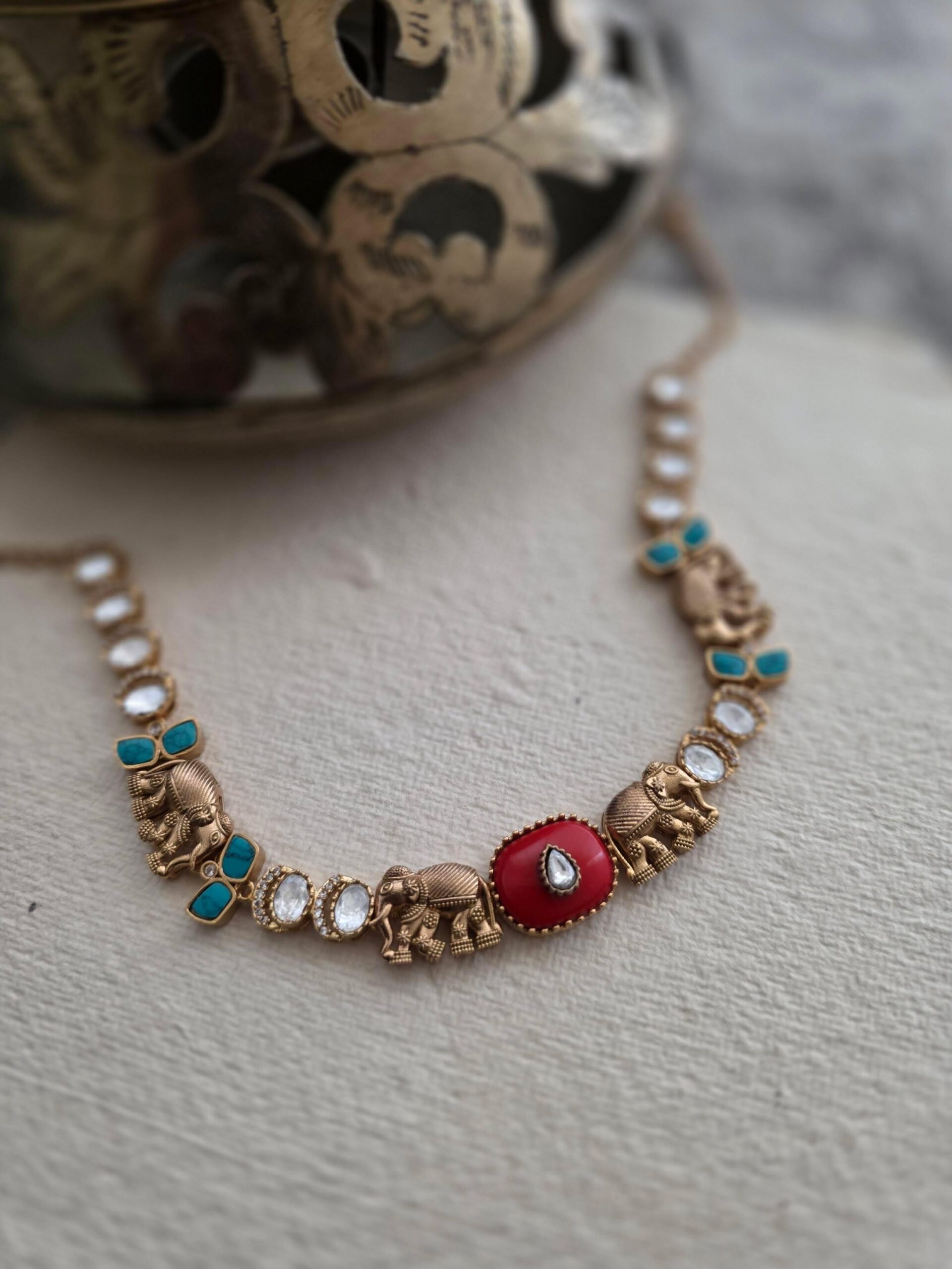 Haathi handcrafted choker Thumbnail