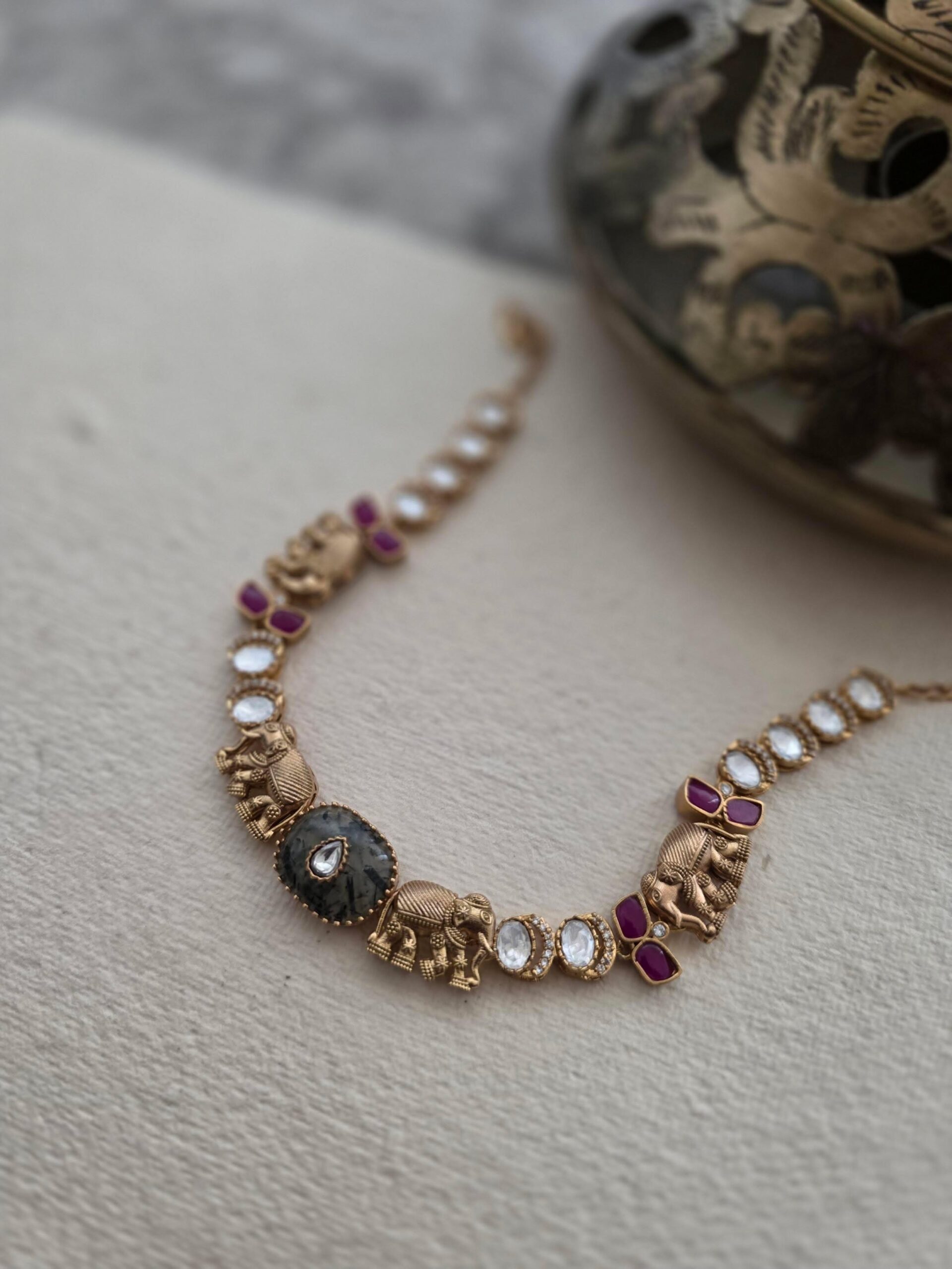 Haathi handcrafted choker Thumbnail