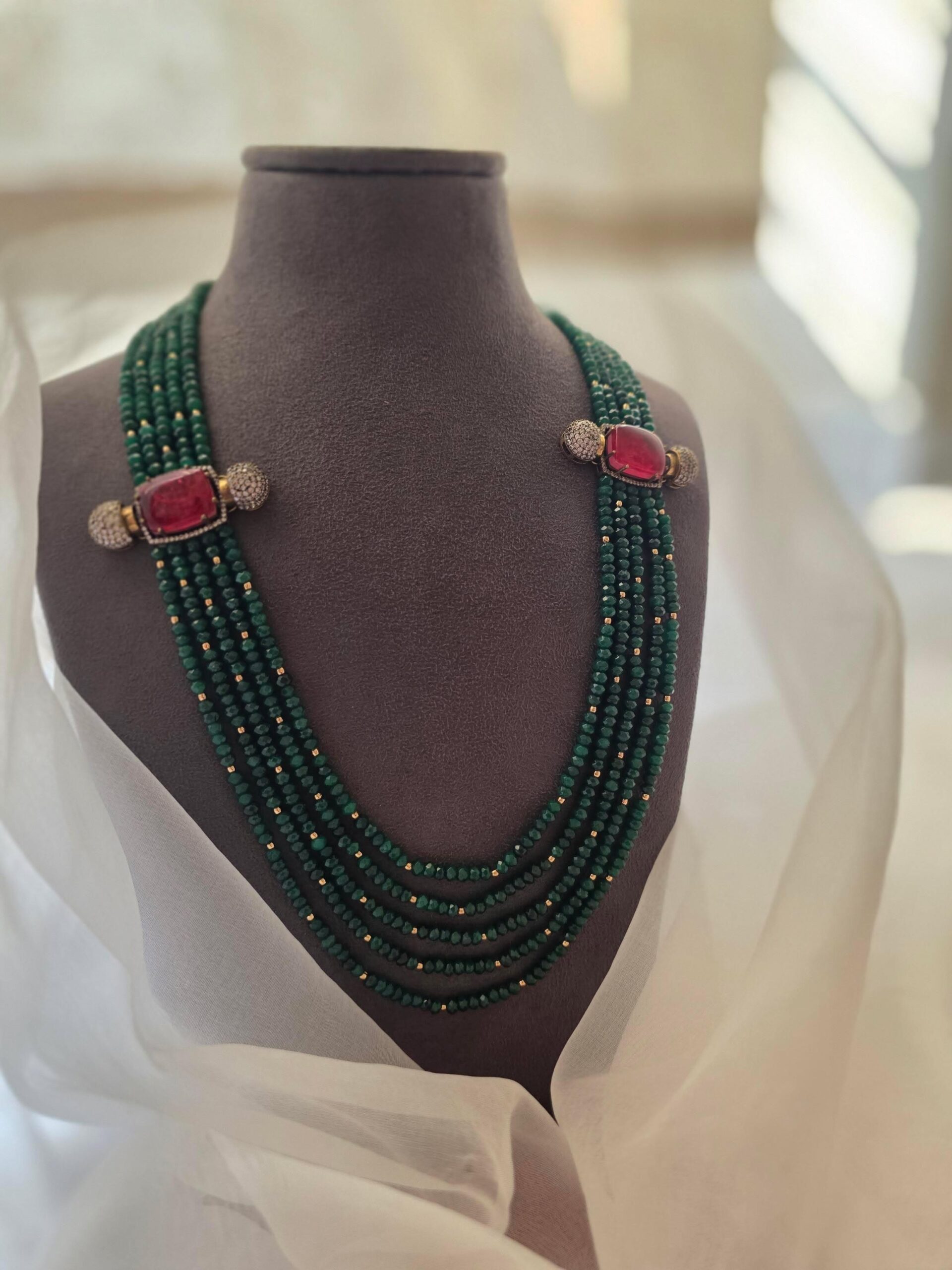 Girisha pearl and quartz long necklace Thumbnail