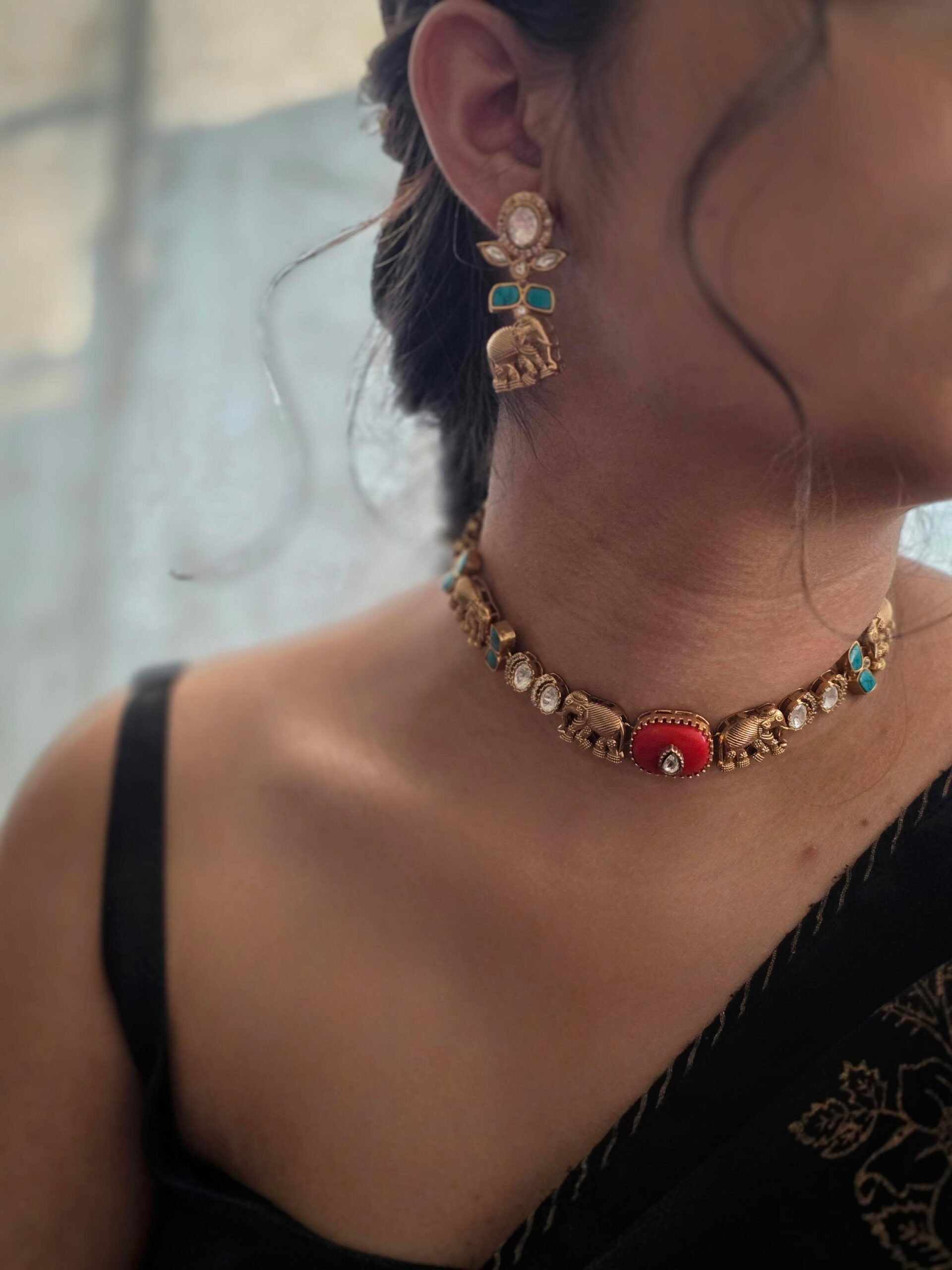 Haathi handcrafted choker Thumbnail