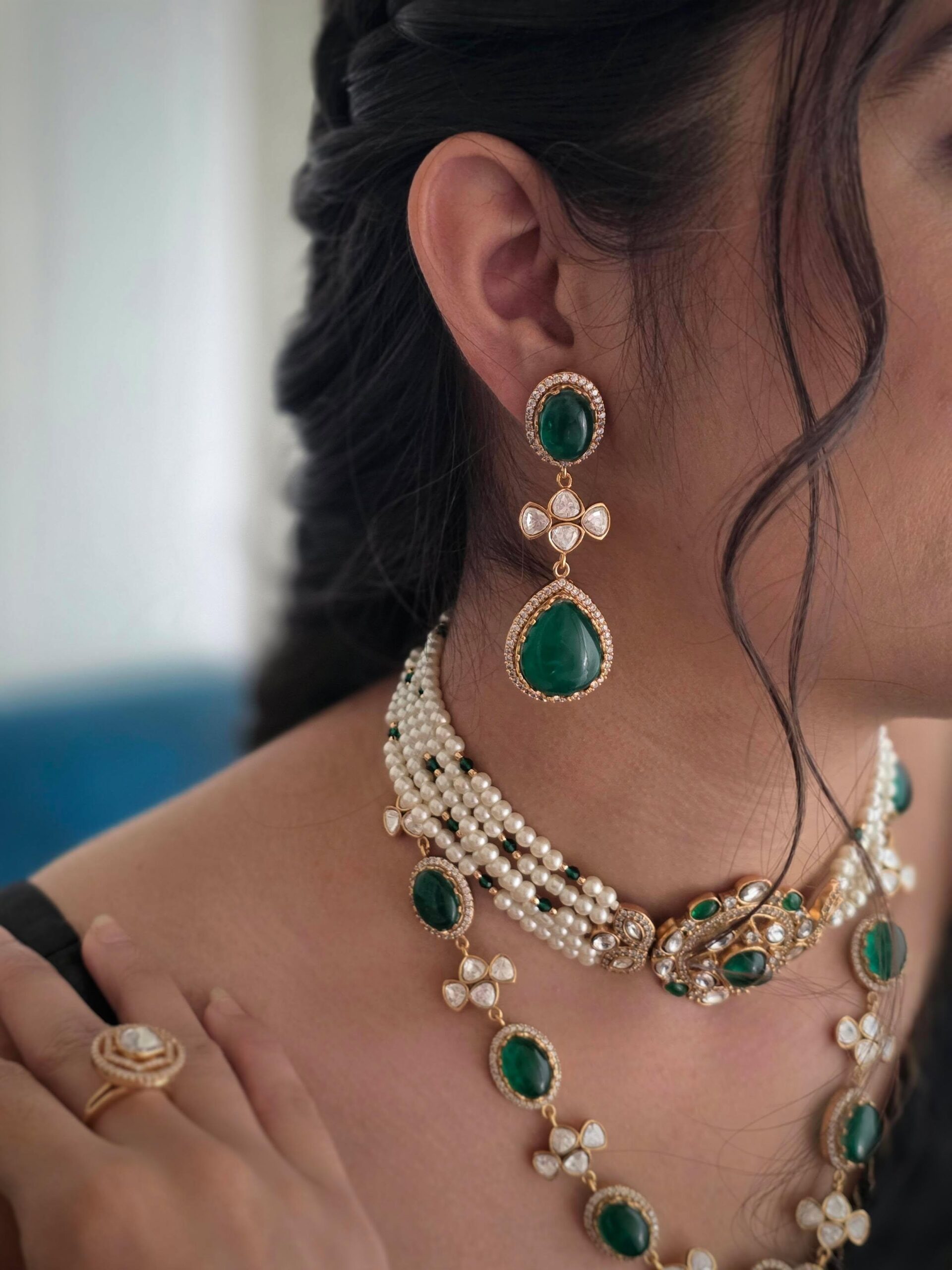 Amanza quartz and polki necklace Thumbnail