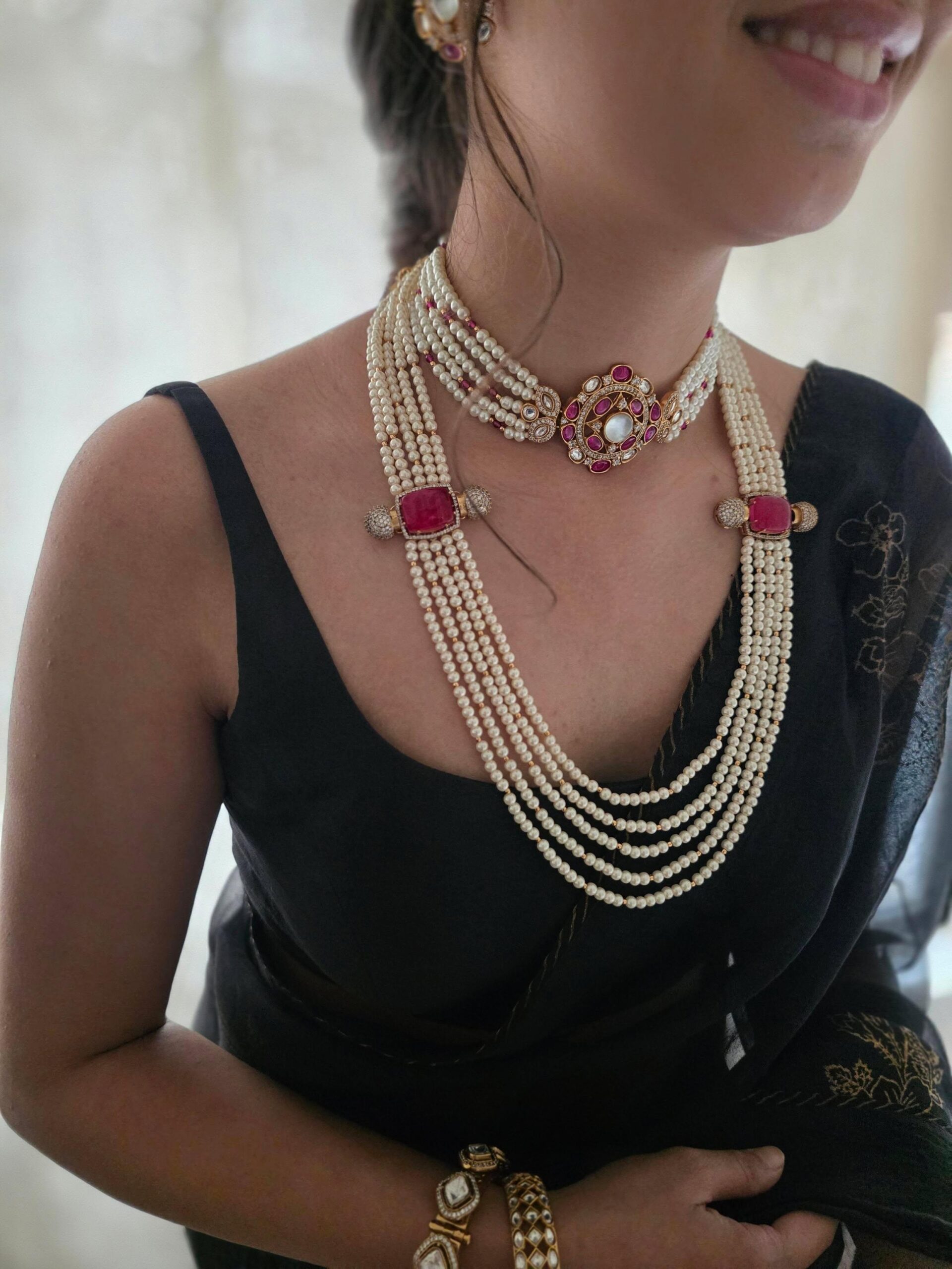 Raia pearl and polki choker Thumbnail