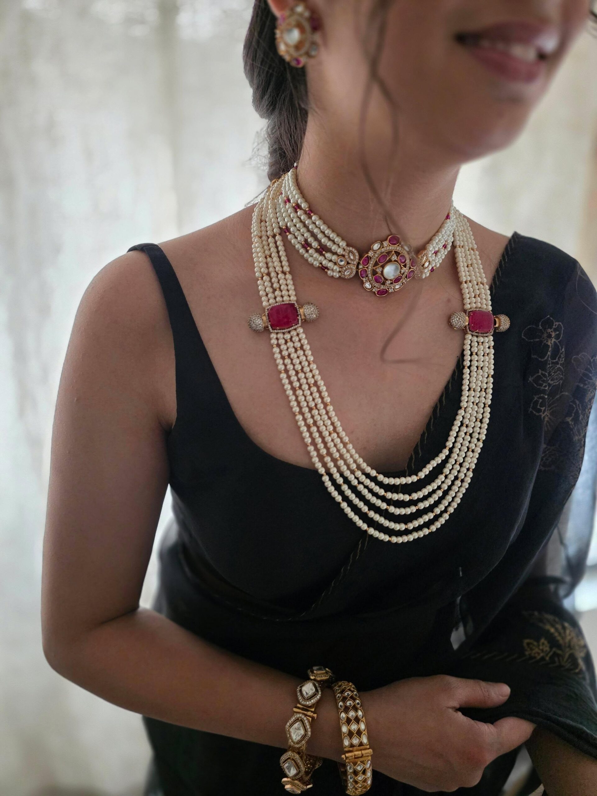 Raia pearl and polki choker Thumbnail