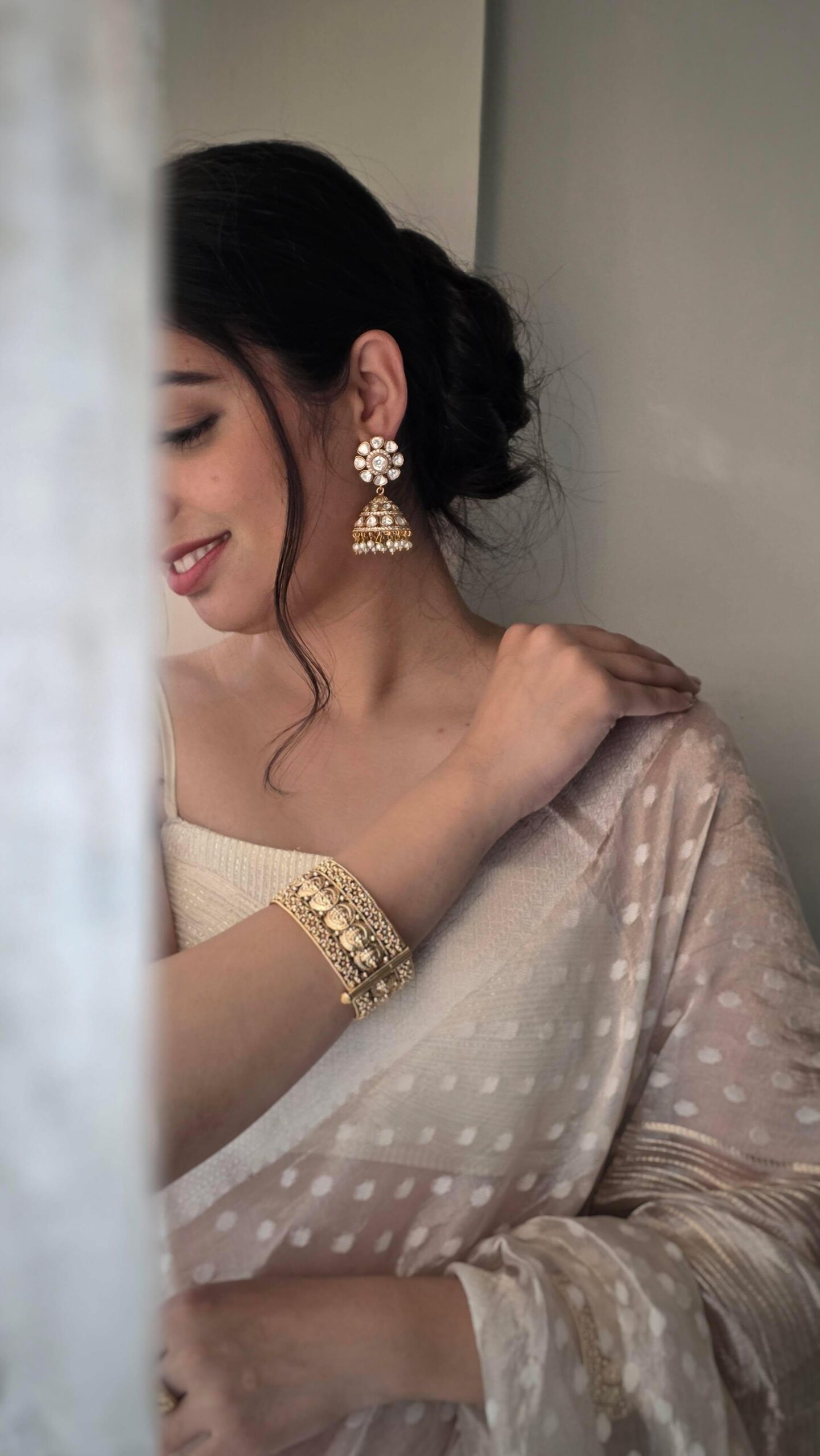 Saira pearl and polki jhumki Thumbnail