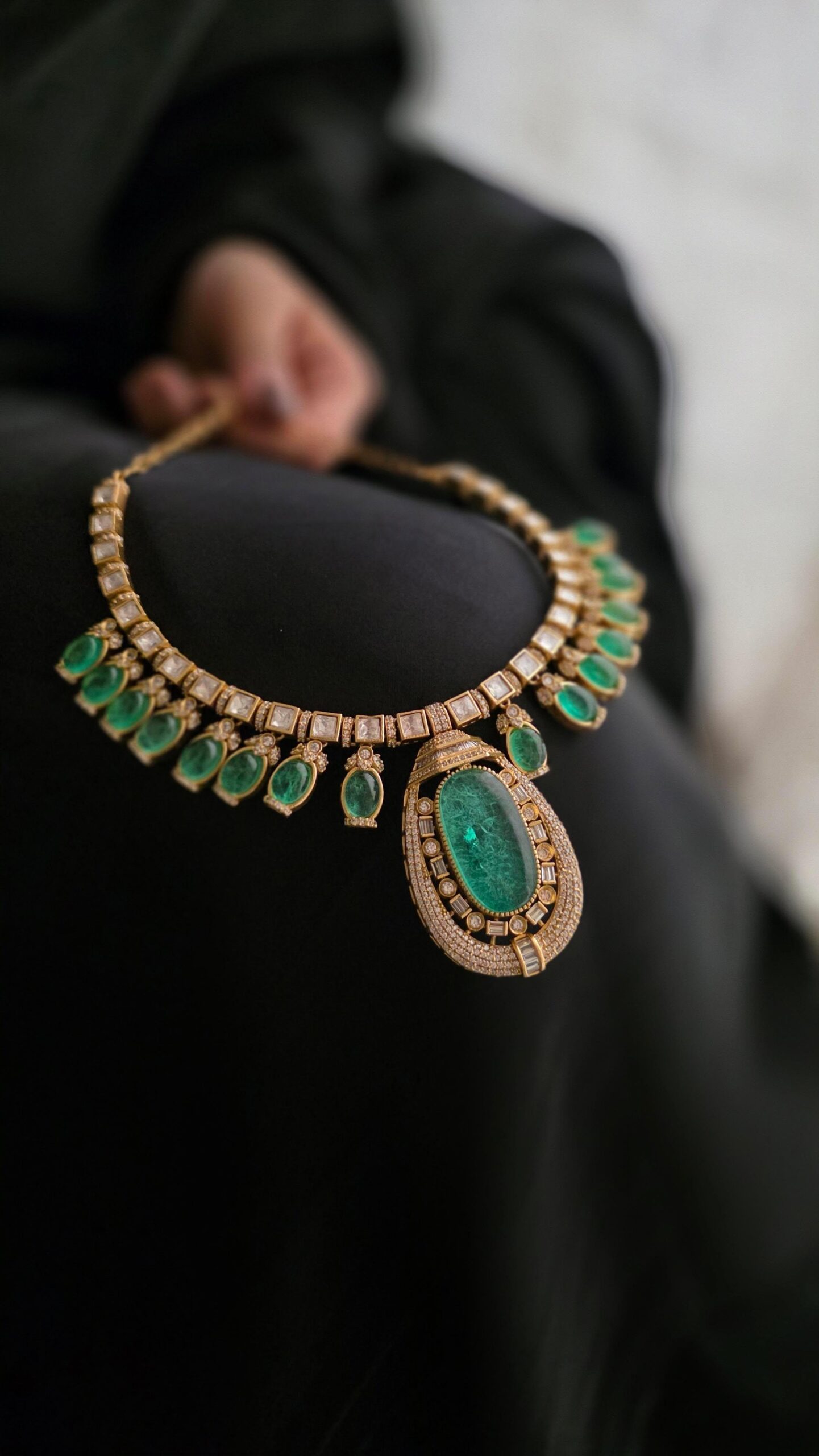 Rubina quartz and polki necklace Thumbnail