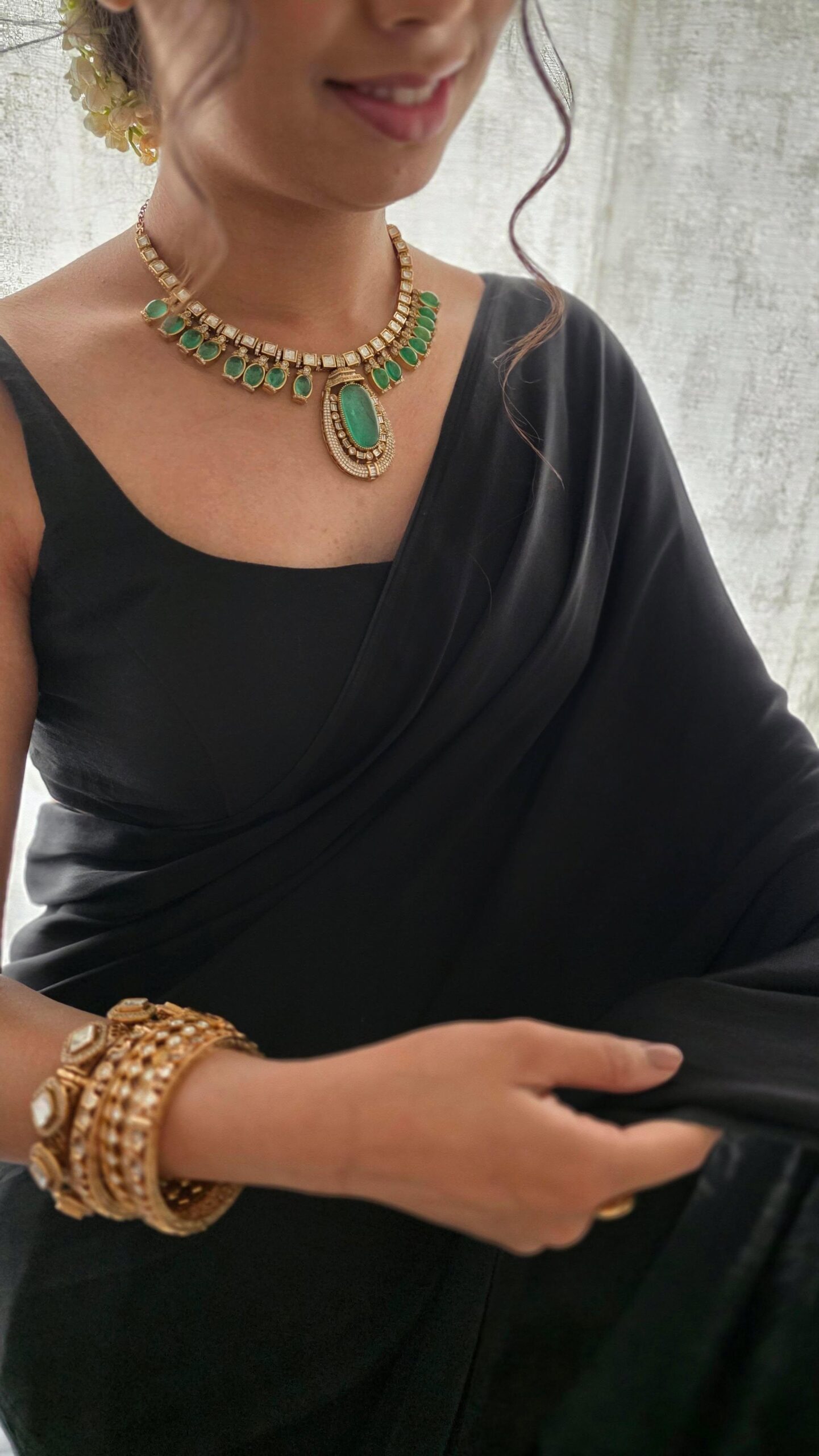 Rubina quartz and polki necklace Thumbnail