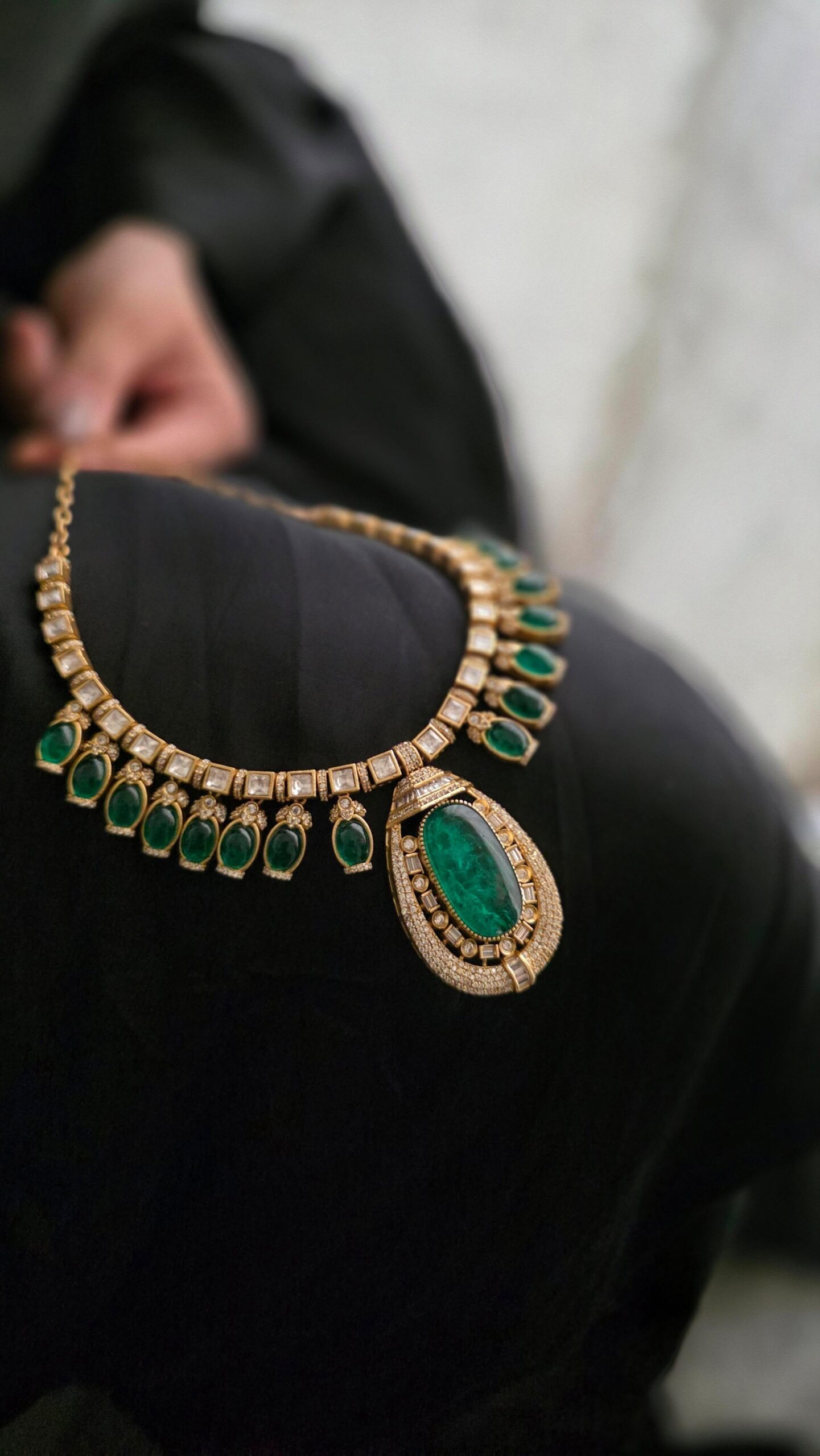 Rubina quartz and polki necklace Thumbnail