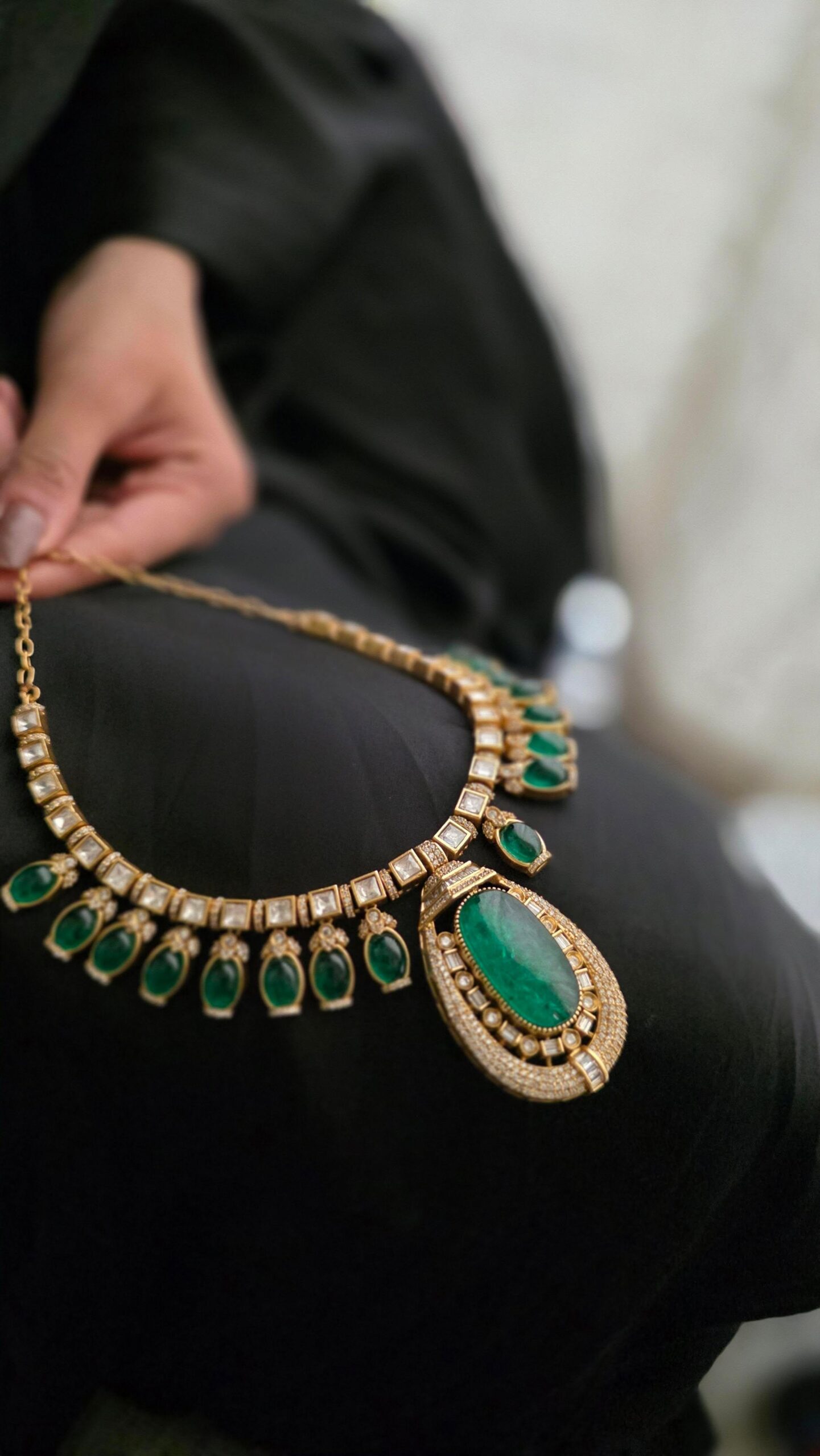 Rubina quartz and polki necklace Thumbnail