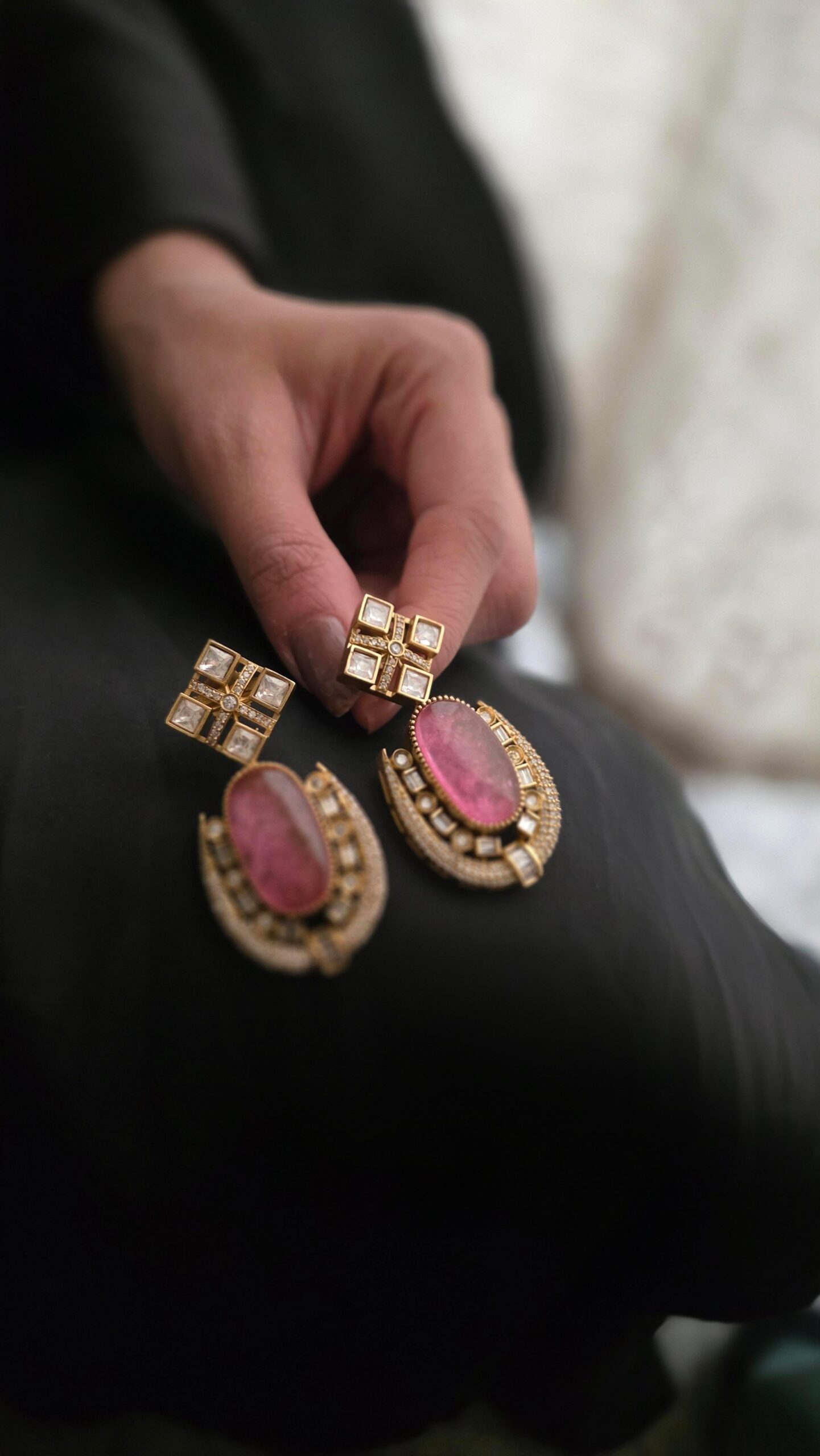 Rubina quartz and polki necklace Thumbnail