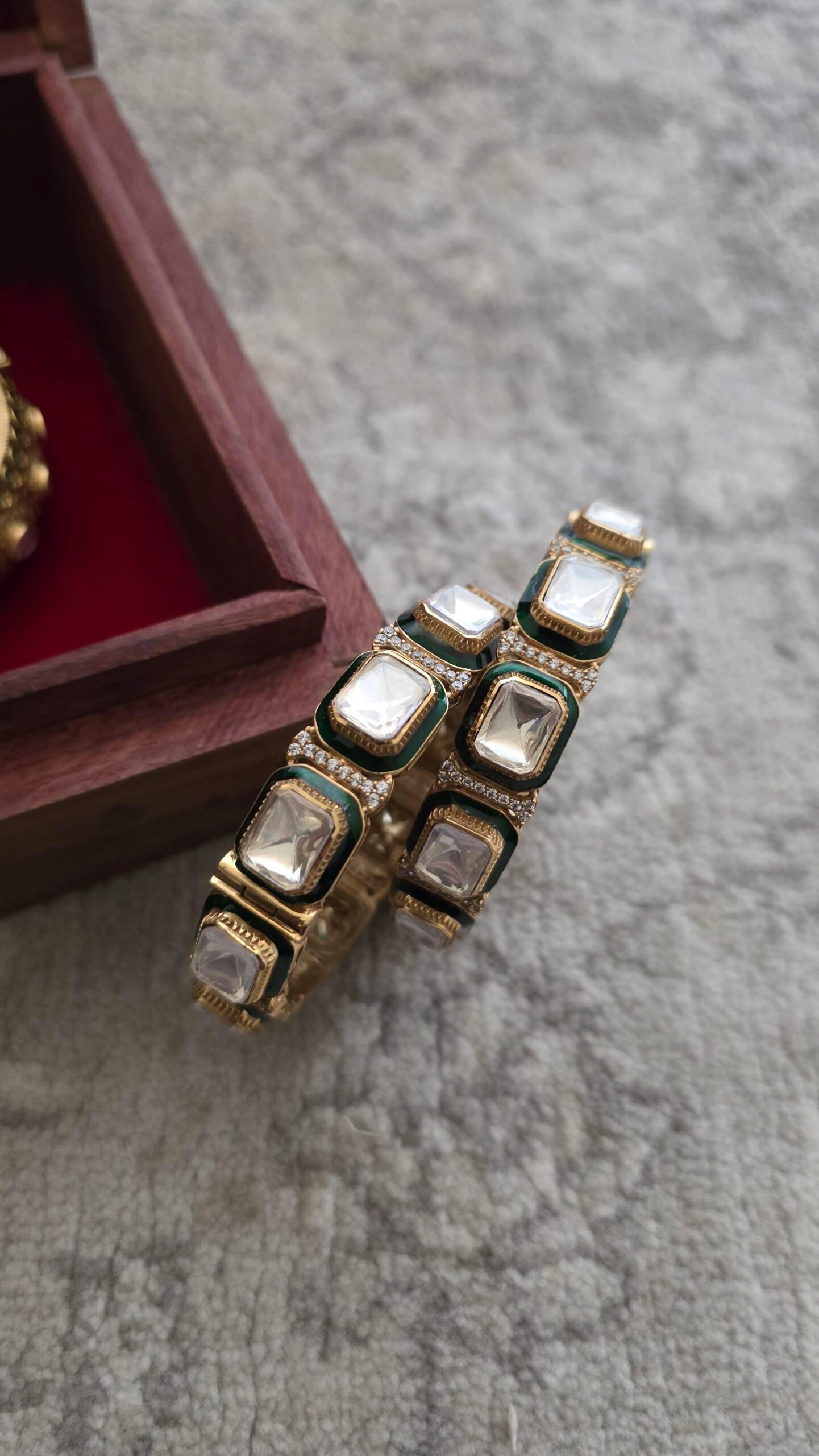 Meenlata openable polki bangles Thumbnail