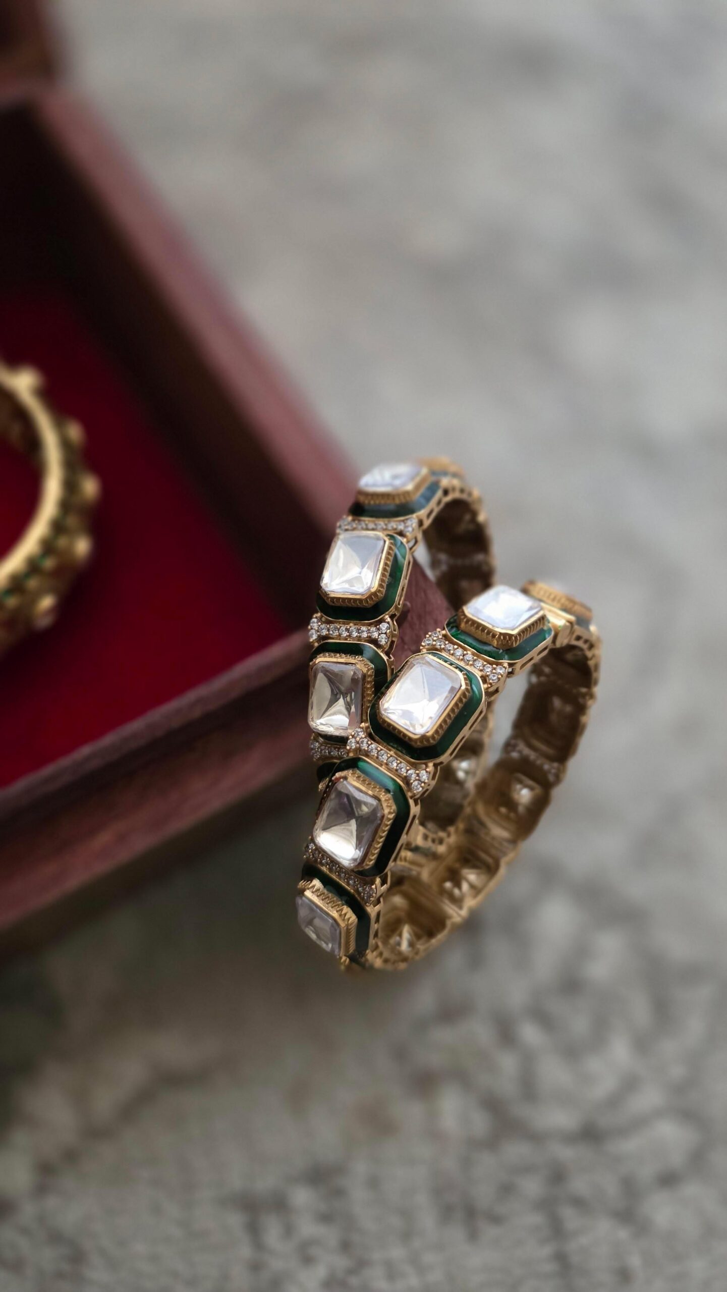 Meenlata openable polki bangles Thumbnail