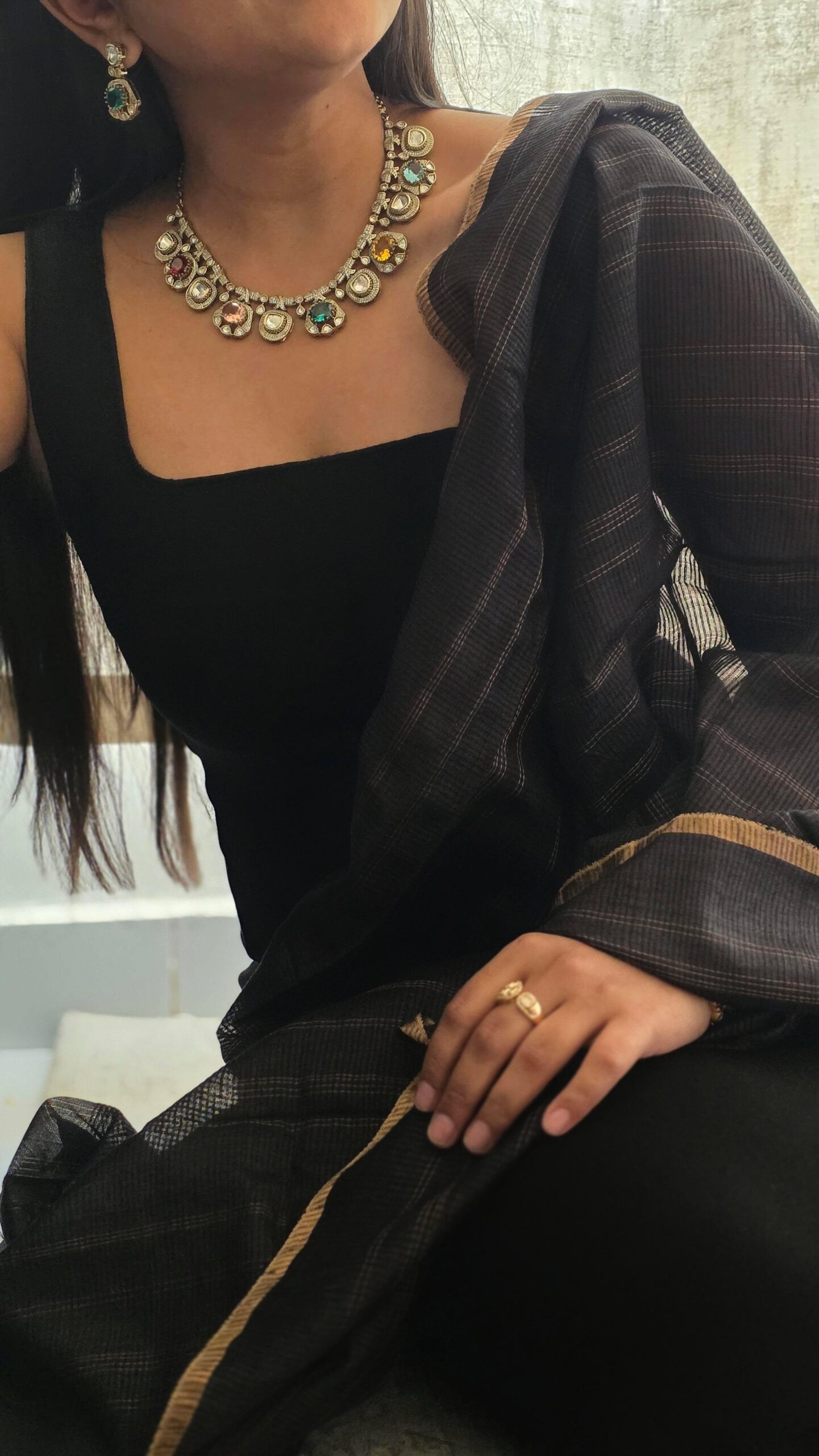 Raima semi precious quartz necklace Thumbnail