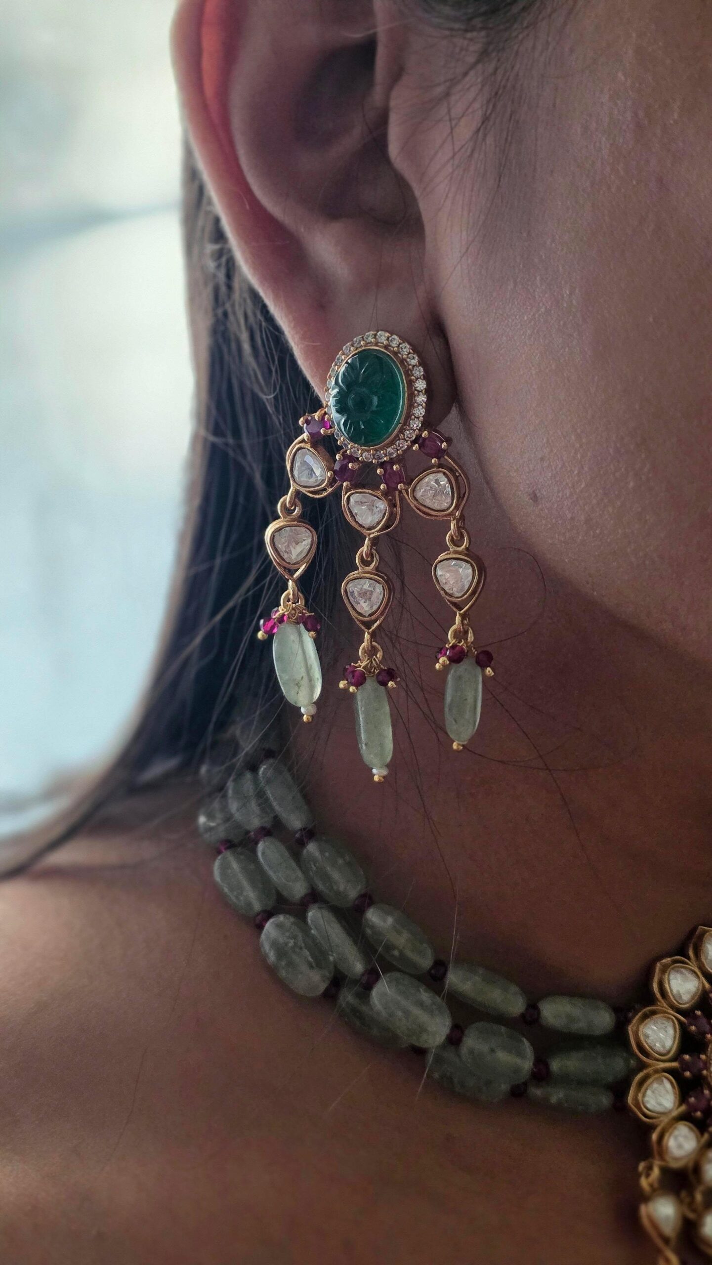 Latika pearl and polki choker Thumbnail