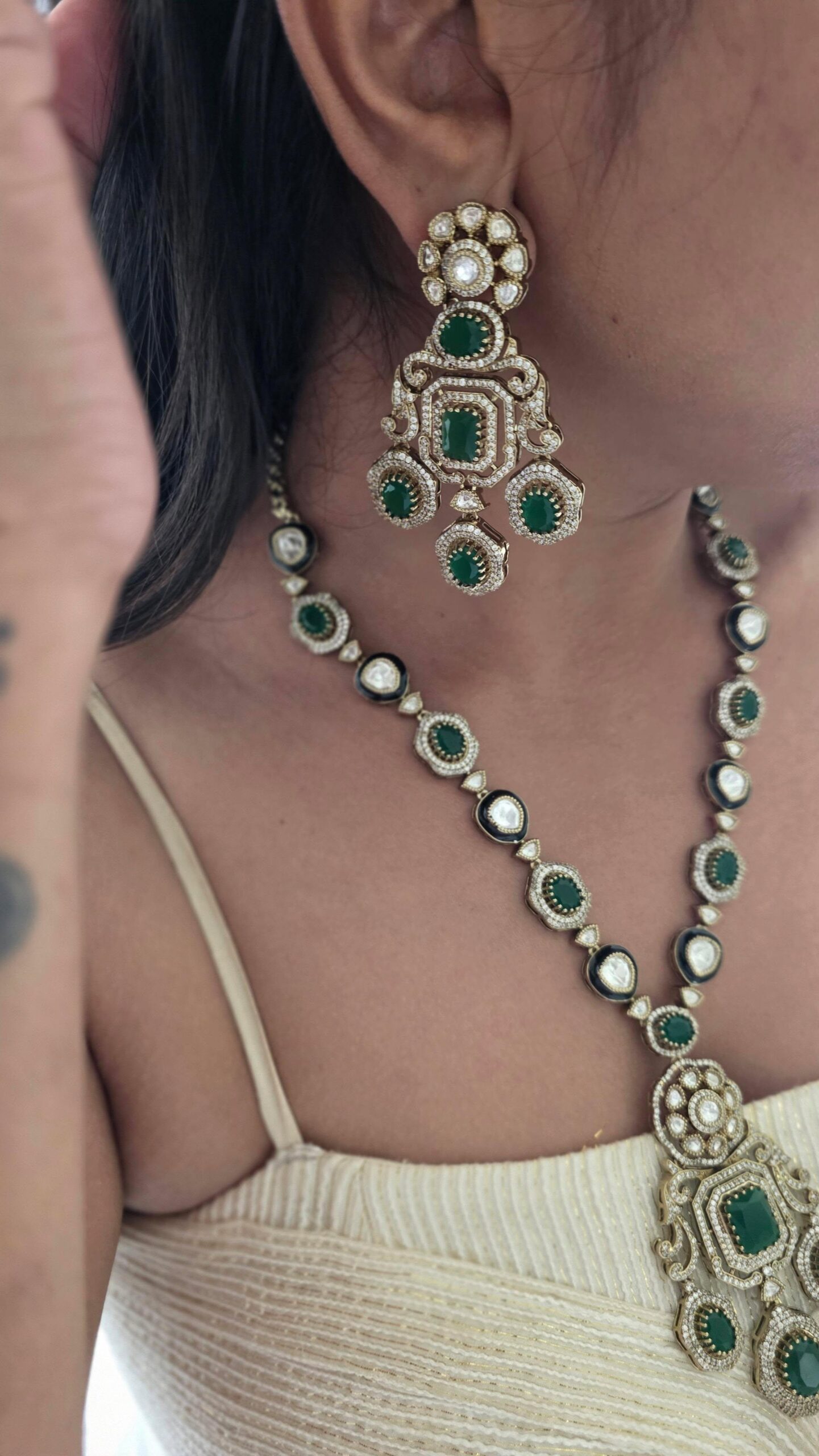 Jasleen polki long necklace Thumbnail