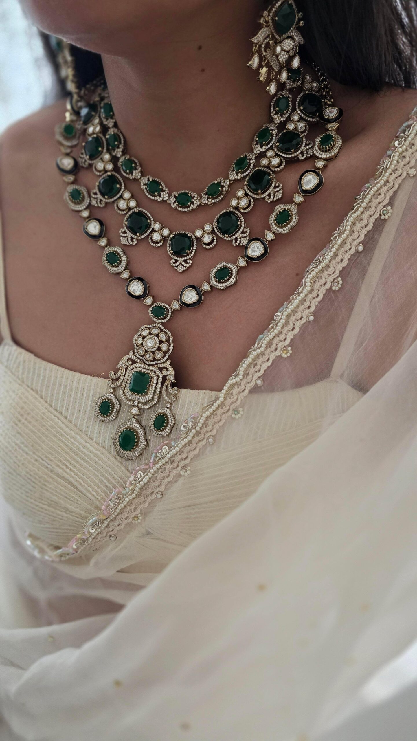 Jasleen polki long necklace Thumbnail