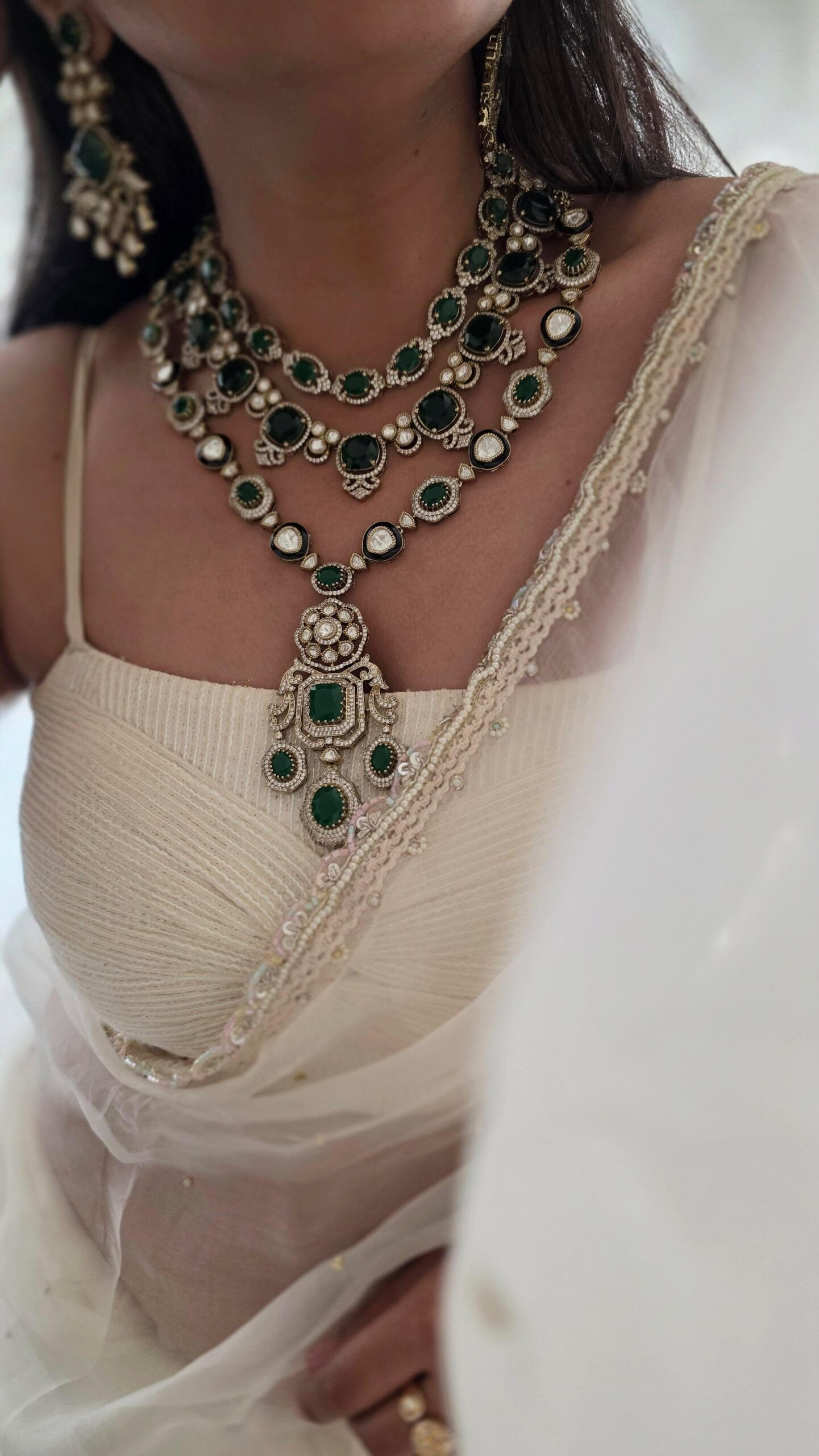 Jasleen polki long necklace Thumbnail