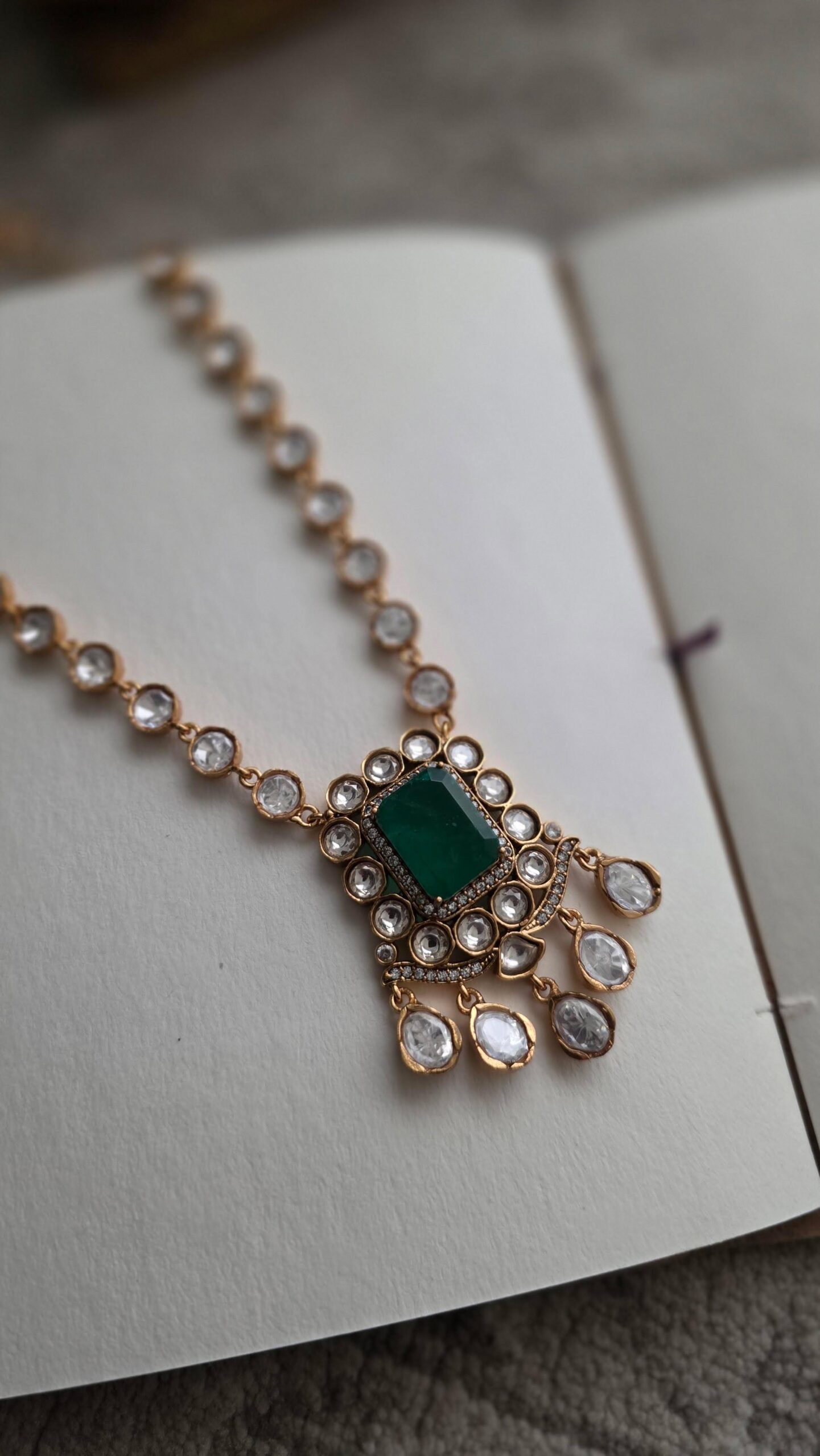 Mukti polki and quartz necklace Thumbnail