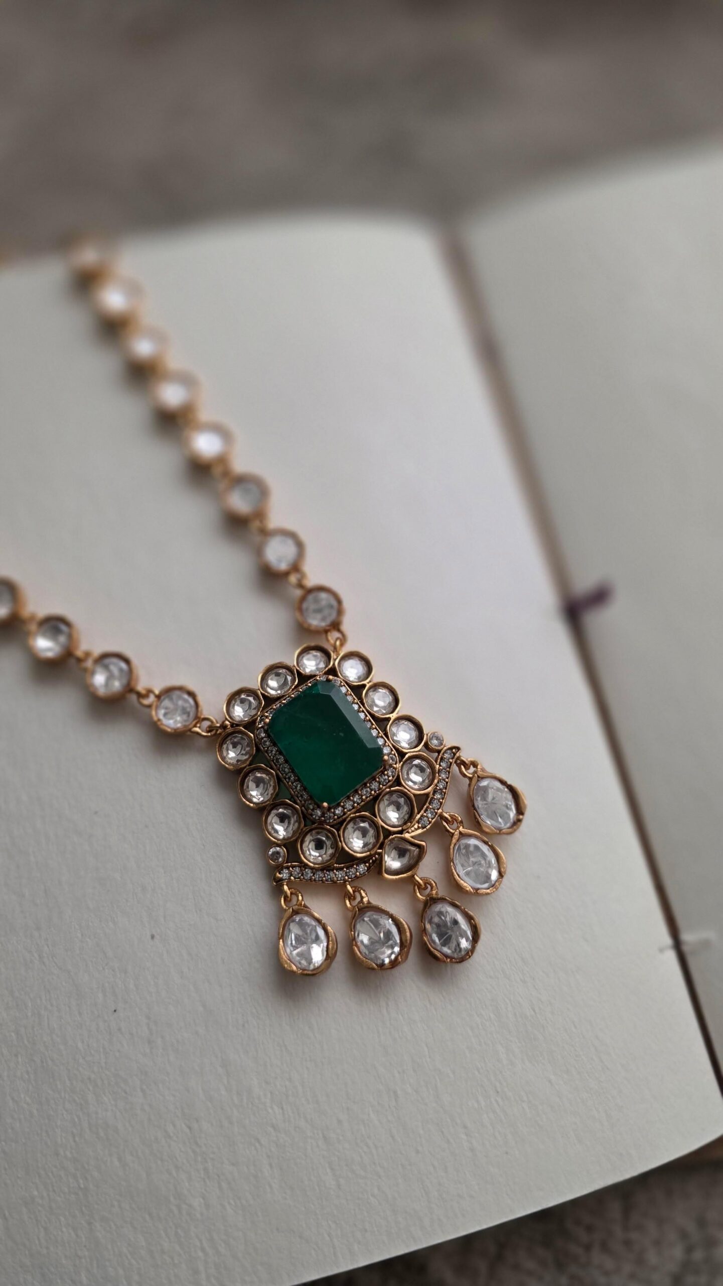 Mukti polki and quartz necklace Thumbnail