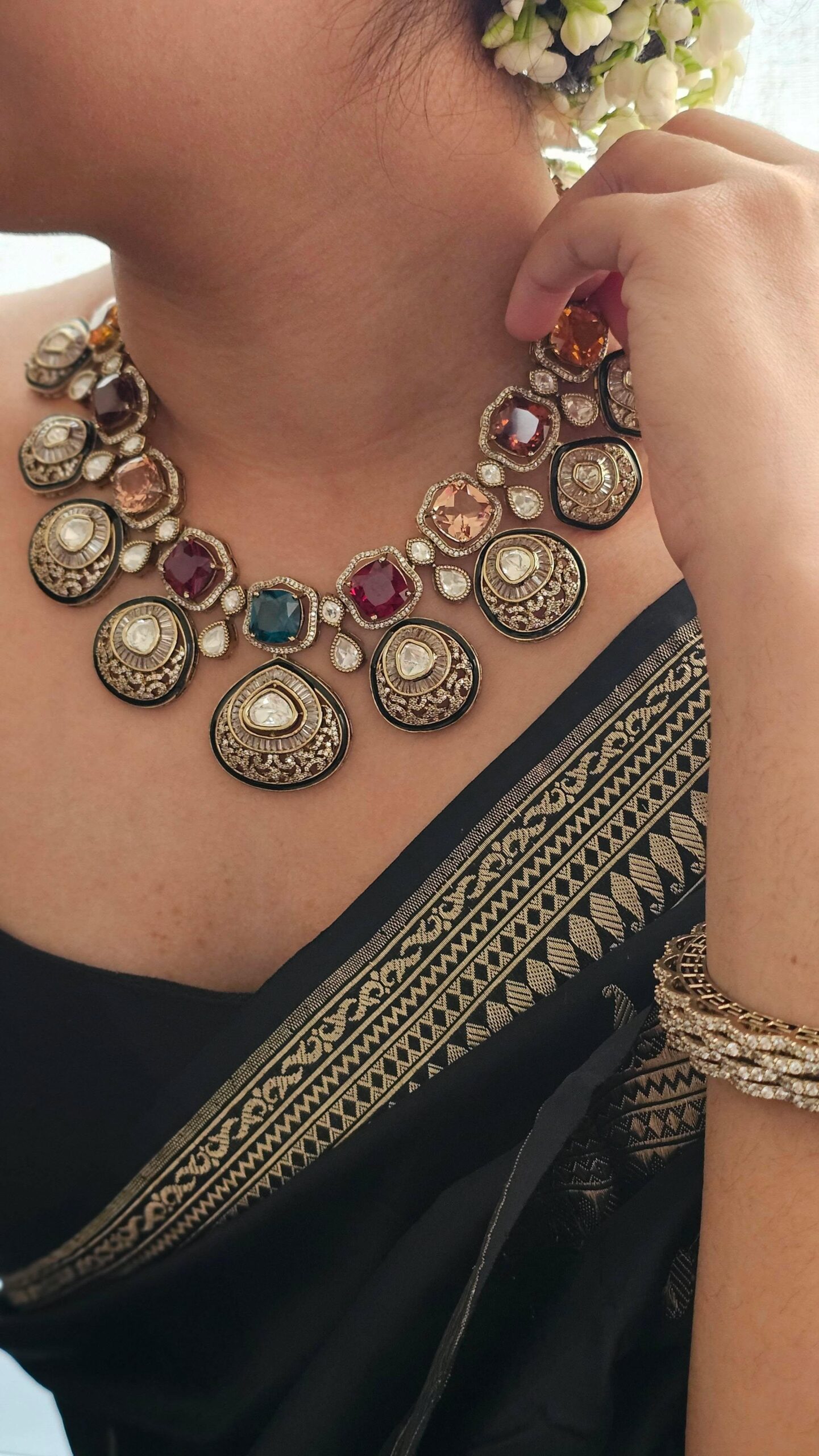 Raatrani quartz and polki  necklace Thumbnail