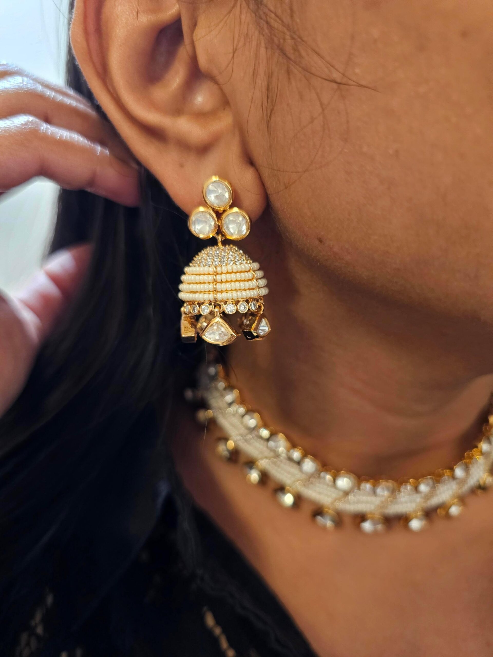 Myra pearl and polki necklace Thumbnail