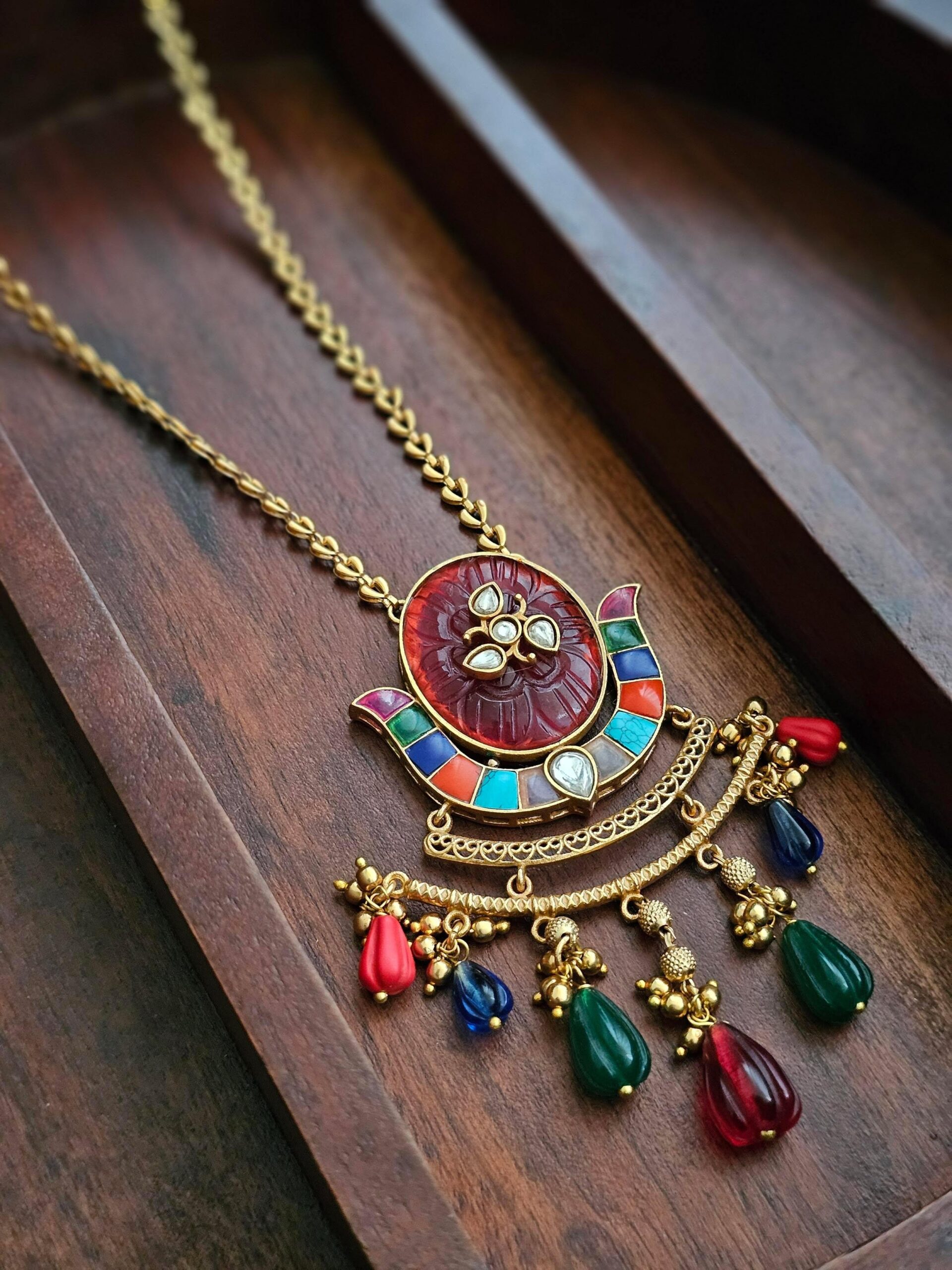 Janvi handcrafted delicate necklace Thumbnail