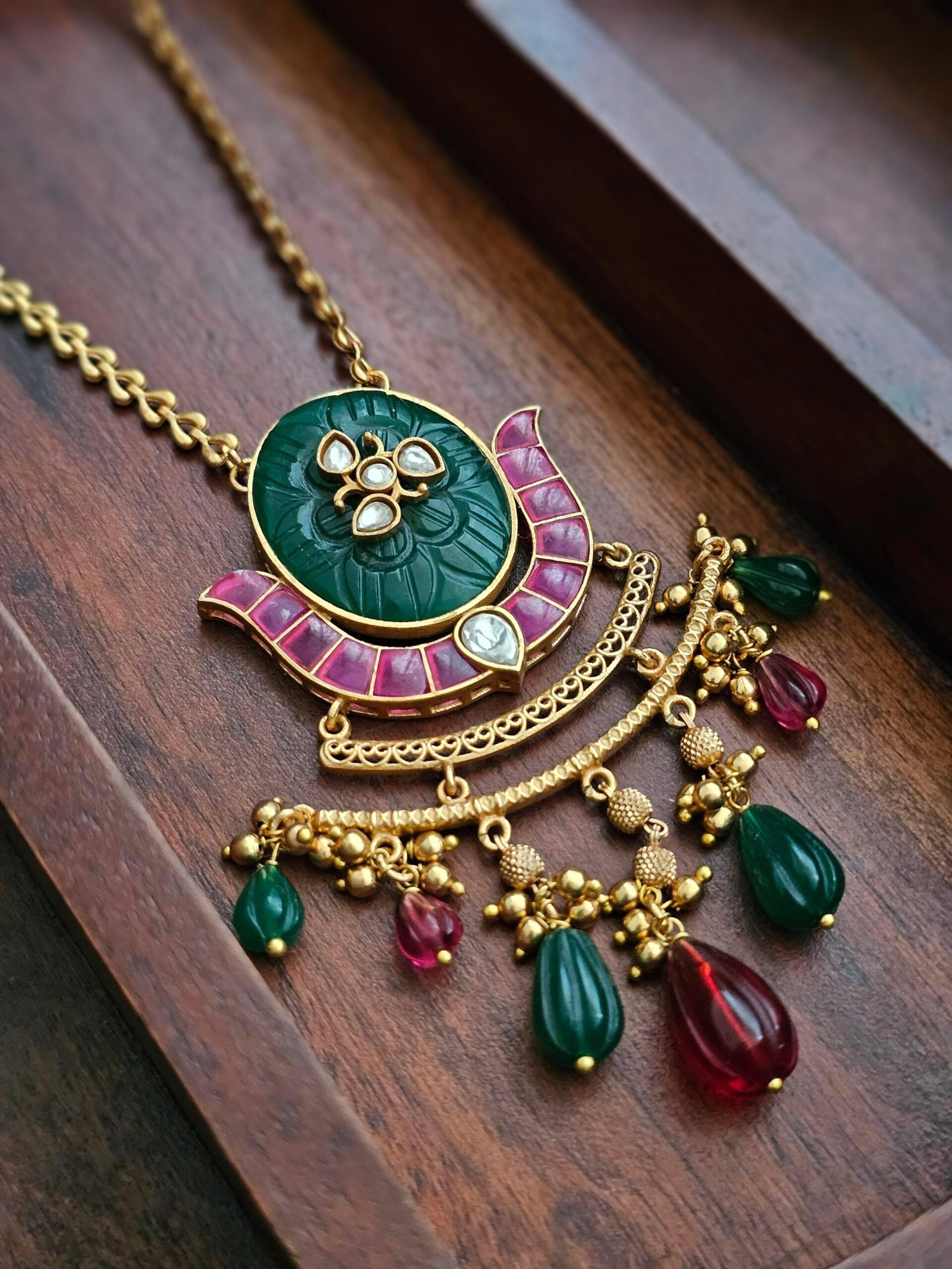 Janvi handcrafted delicate necklace Thumbnail